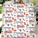 Fire Truck - Personalised Blanket With Name - A Gift For Family,Kids - Joliny
