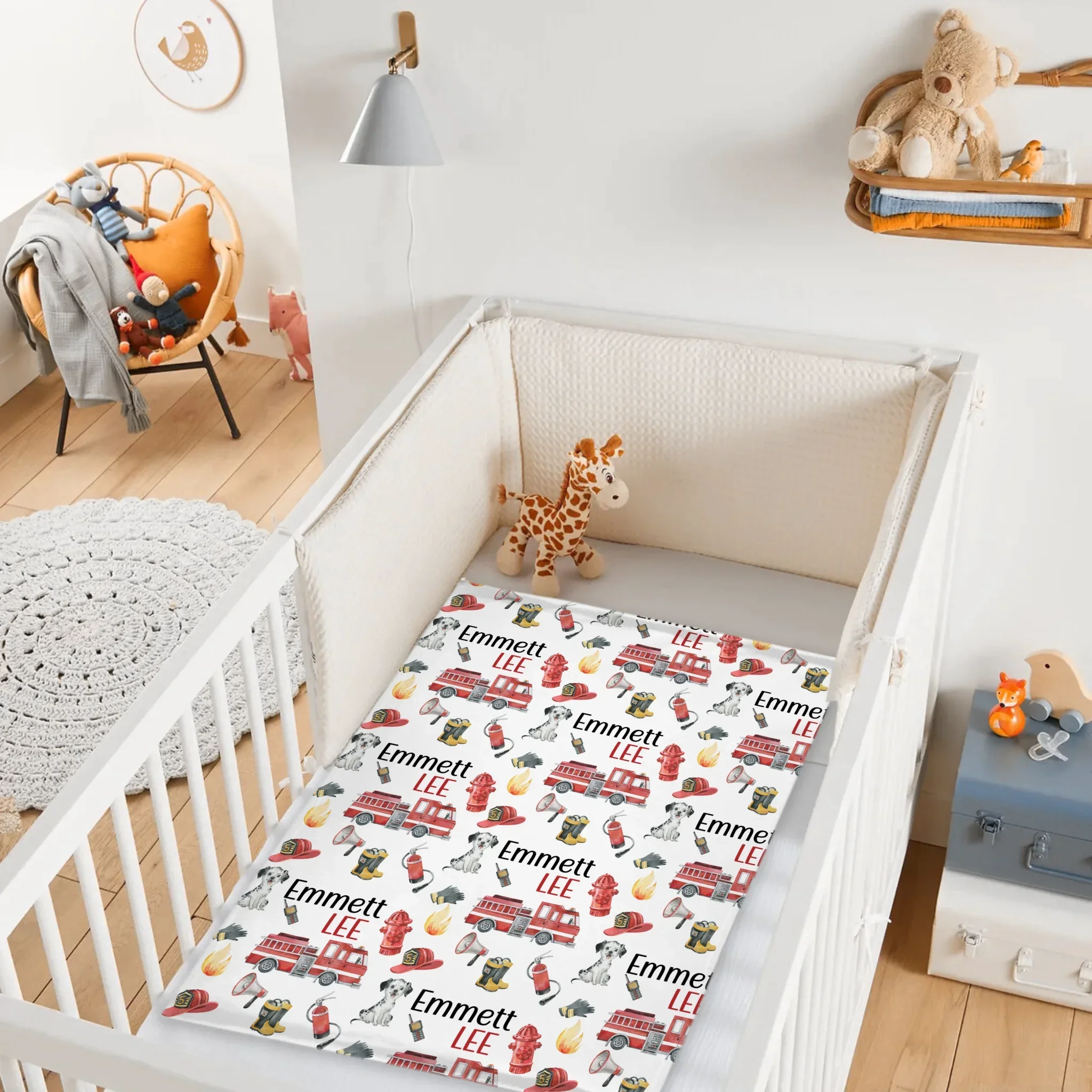 Fire Truck - Personalised Blanket With Name - A Gift For Family,Kids - Joliny