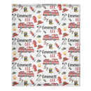 Fire Truck - Personalised Blanket With Name - A Gift For Family,Kids - Joliny