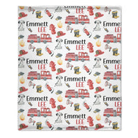 Fire Truck - Personalised Blanket With Name - A Gift For Family,Kids - Joliny