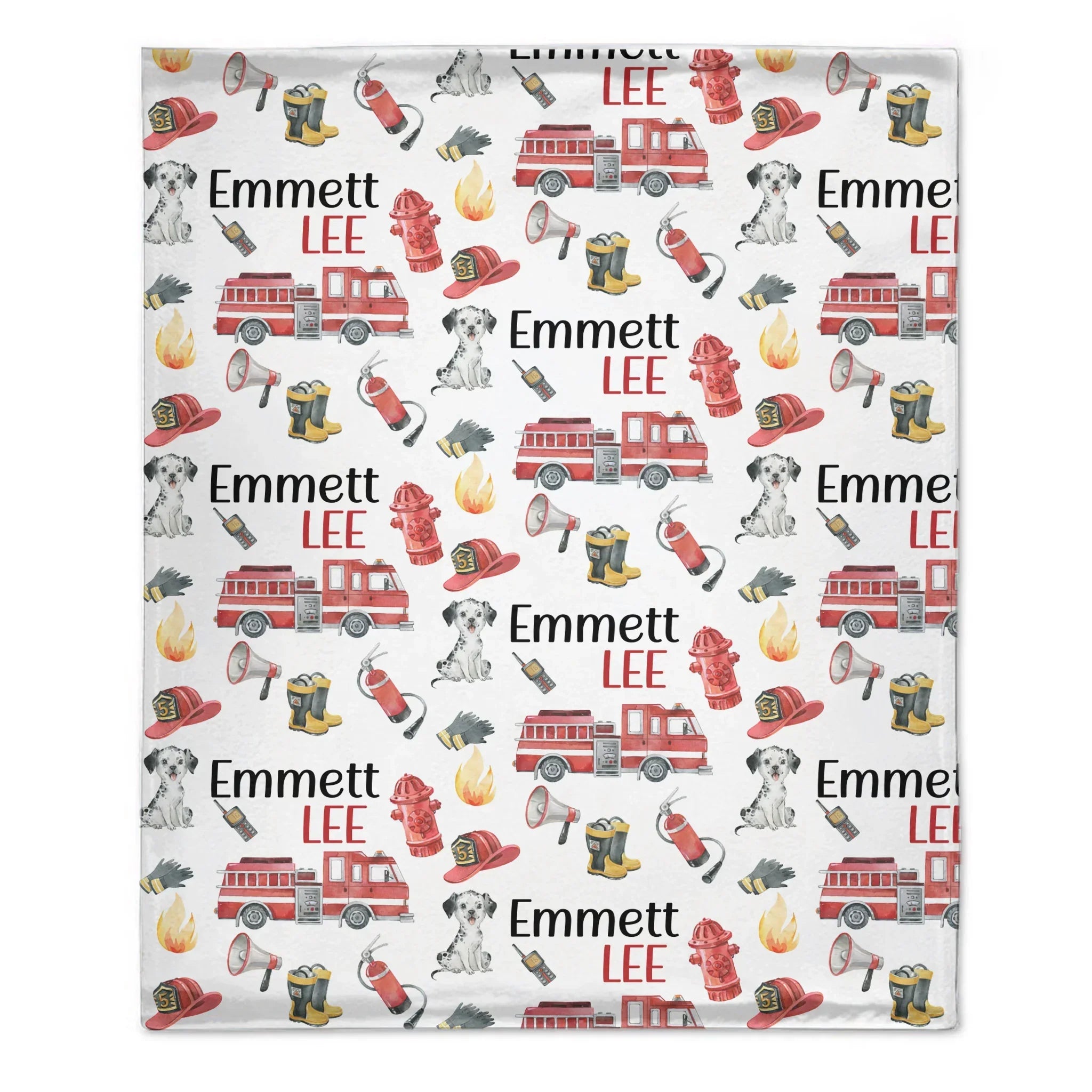 Fire Truck - Personalised Blanket With Name - A Gift For Family,Kids - Joliny
