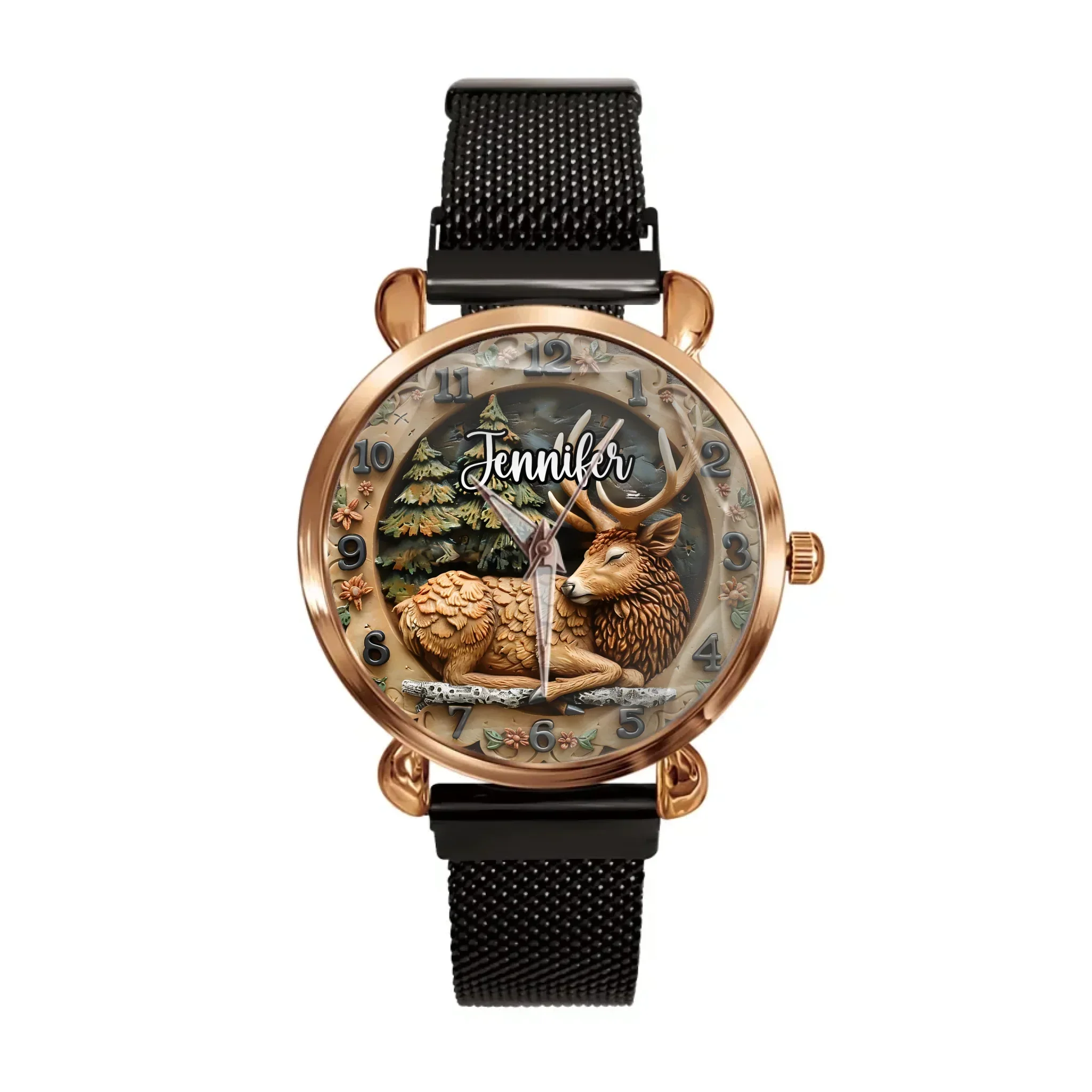 🦌Rural Deer Natural Style Watch - Personalized Name Watch - Joliny