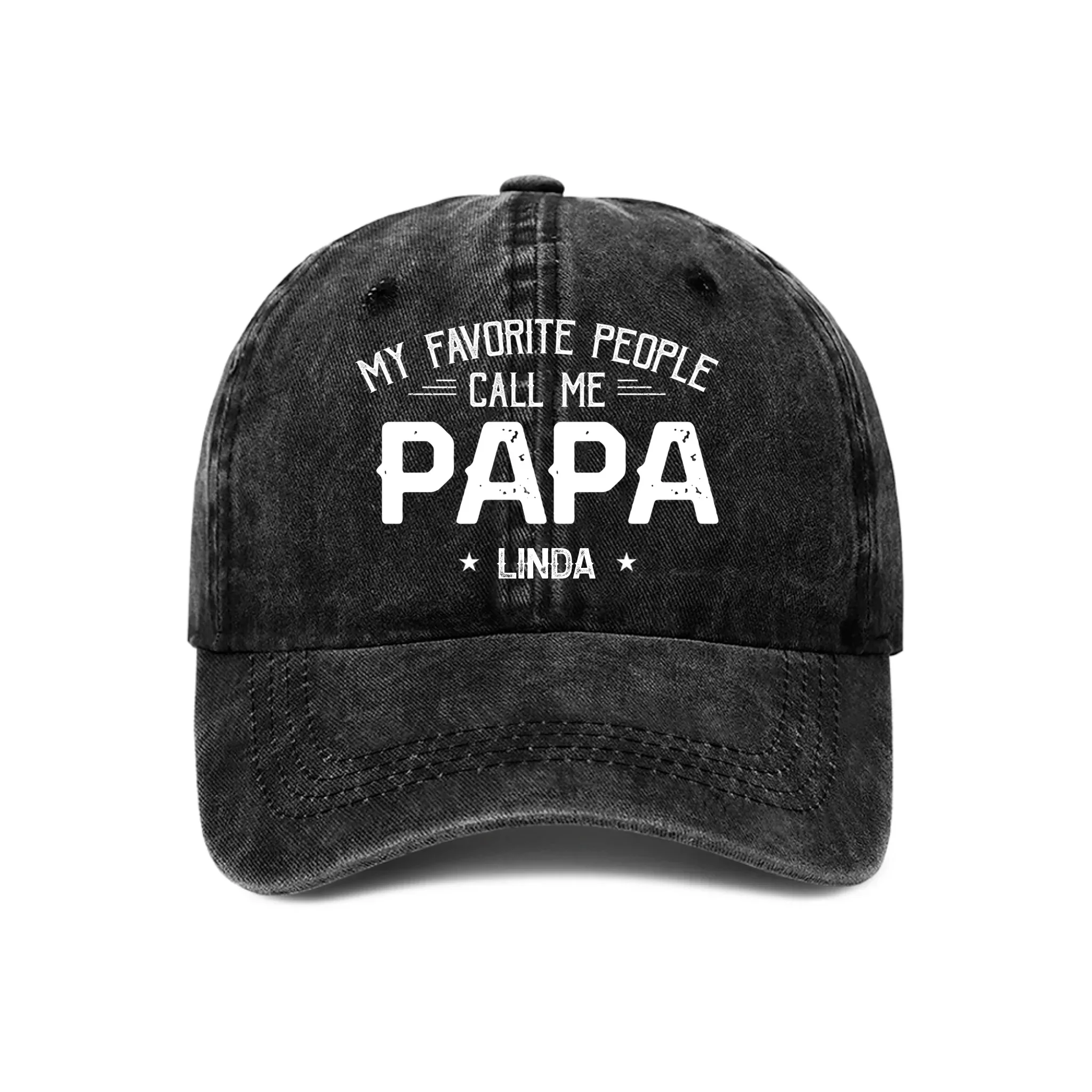 My Favorite People Call Me Dad-Personalized Custom Vintage Denim Baseball Cap