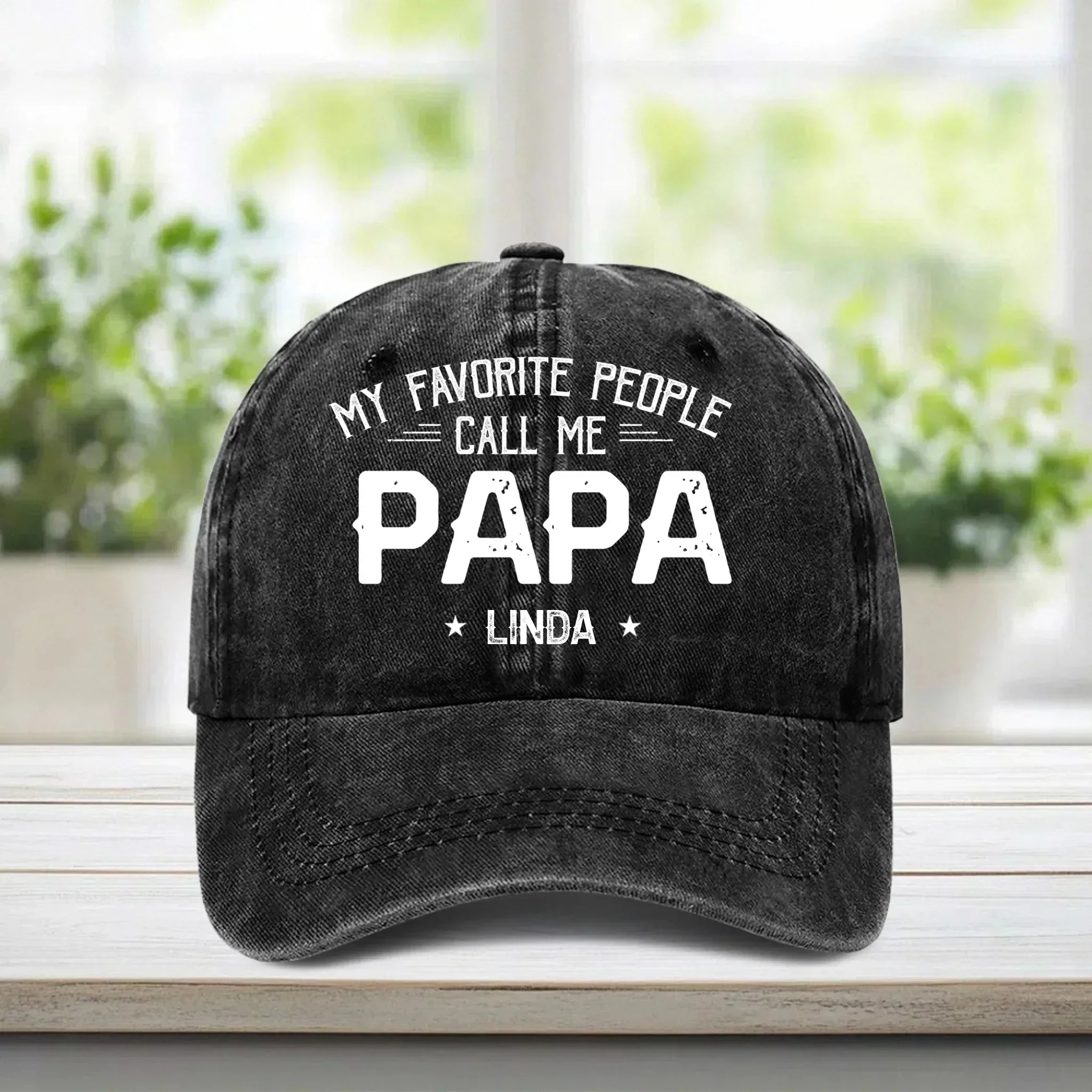 My Favorite People Call Me Dad-Personalized Custom Vintage Denim Baseball Cap