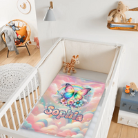 Customized Colorful Butterfly Blanket - Personalized Name - Gift For Butterfly Lovers