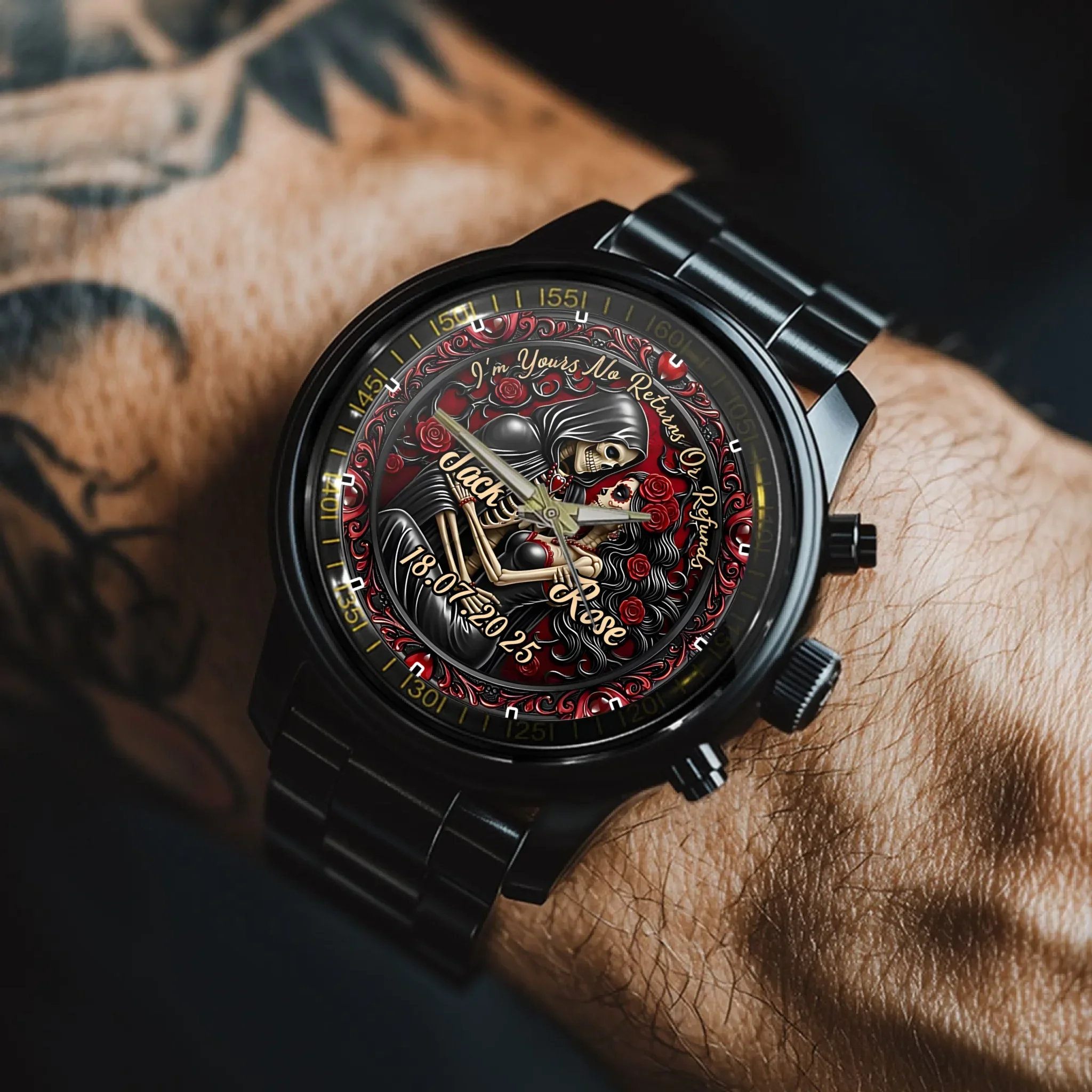 ☠️Skeleton Couple-Personalized Watch- A Gift For Couple