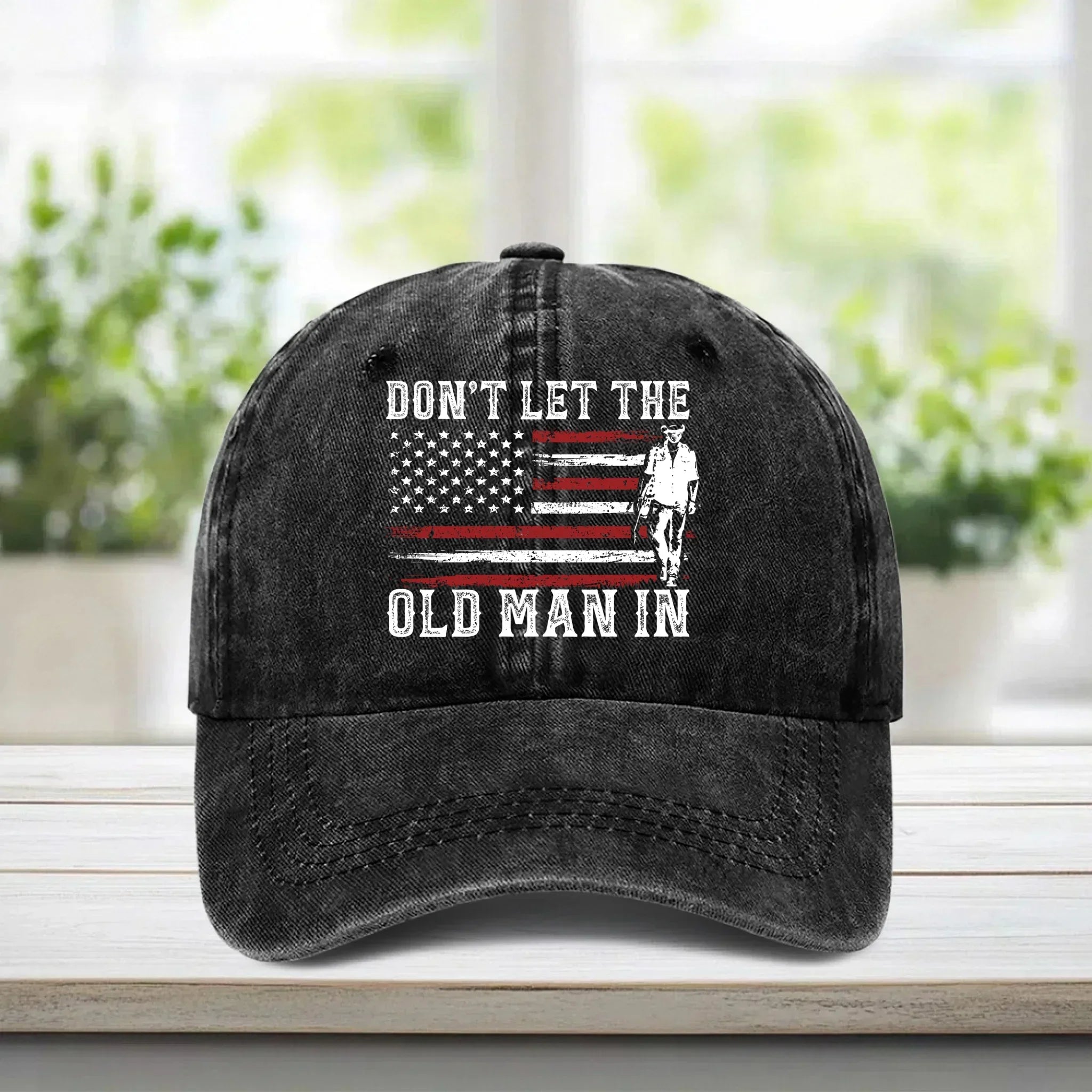 Don't Let The Old Man In - American Flag Vintage Baseball Denim Cap