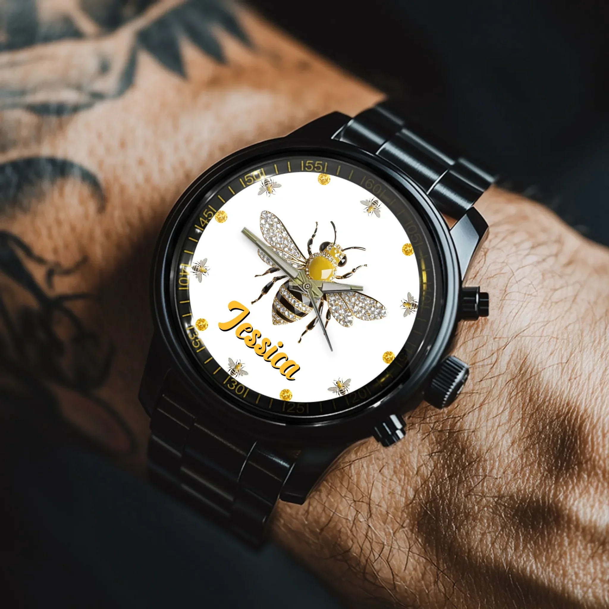 🐝Diamond Bee Customized Watch - Personalized Name Watch