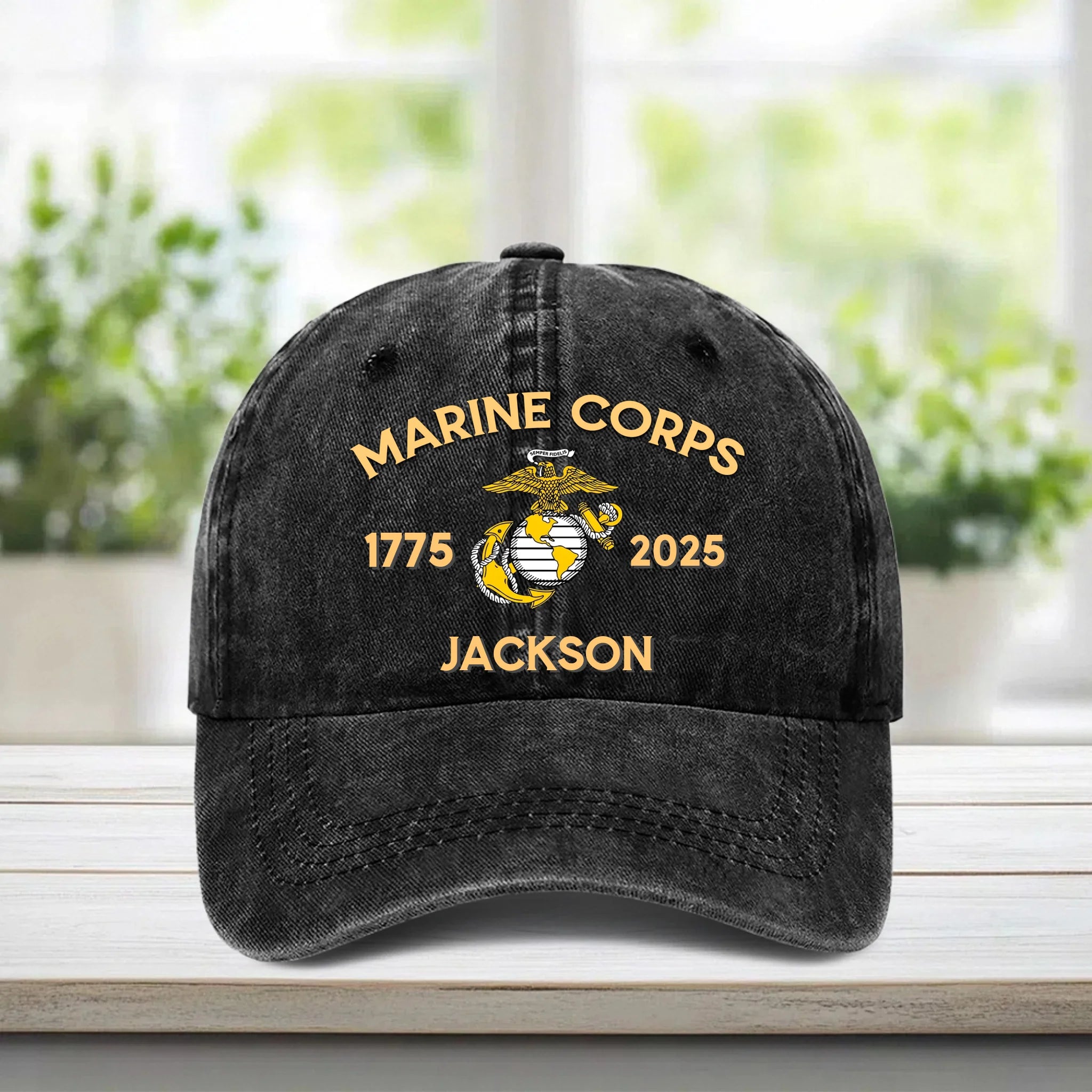 American Military Commemorative Cap - Personalization Vintage Baseball Denim Cap