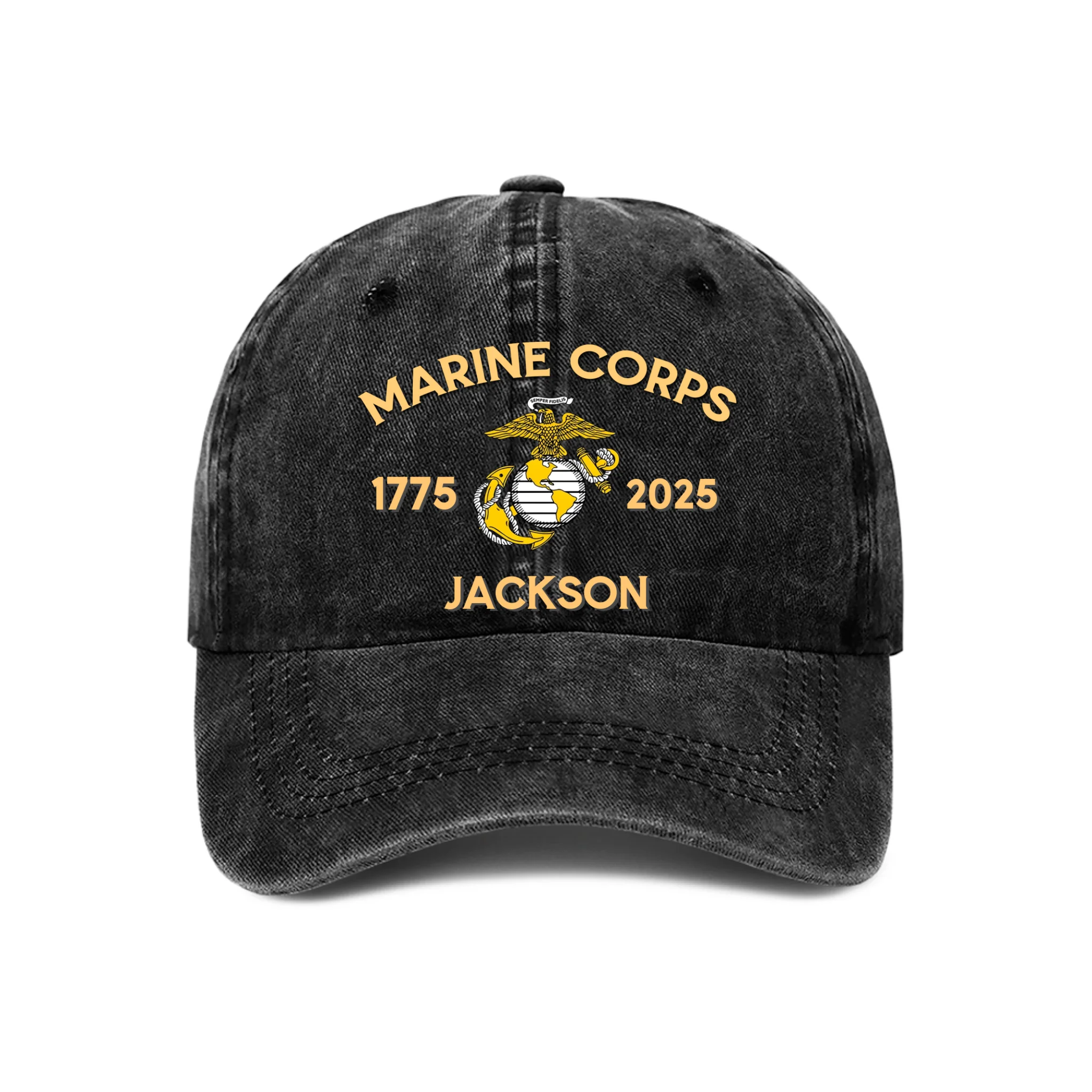 American Military Commemorative Cap - Personalization Vintage Baseball Denim Cap