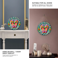 Life Is Better In Flip Flops Customized Door Plate - Personalized Name Wooden Sign