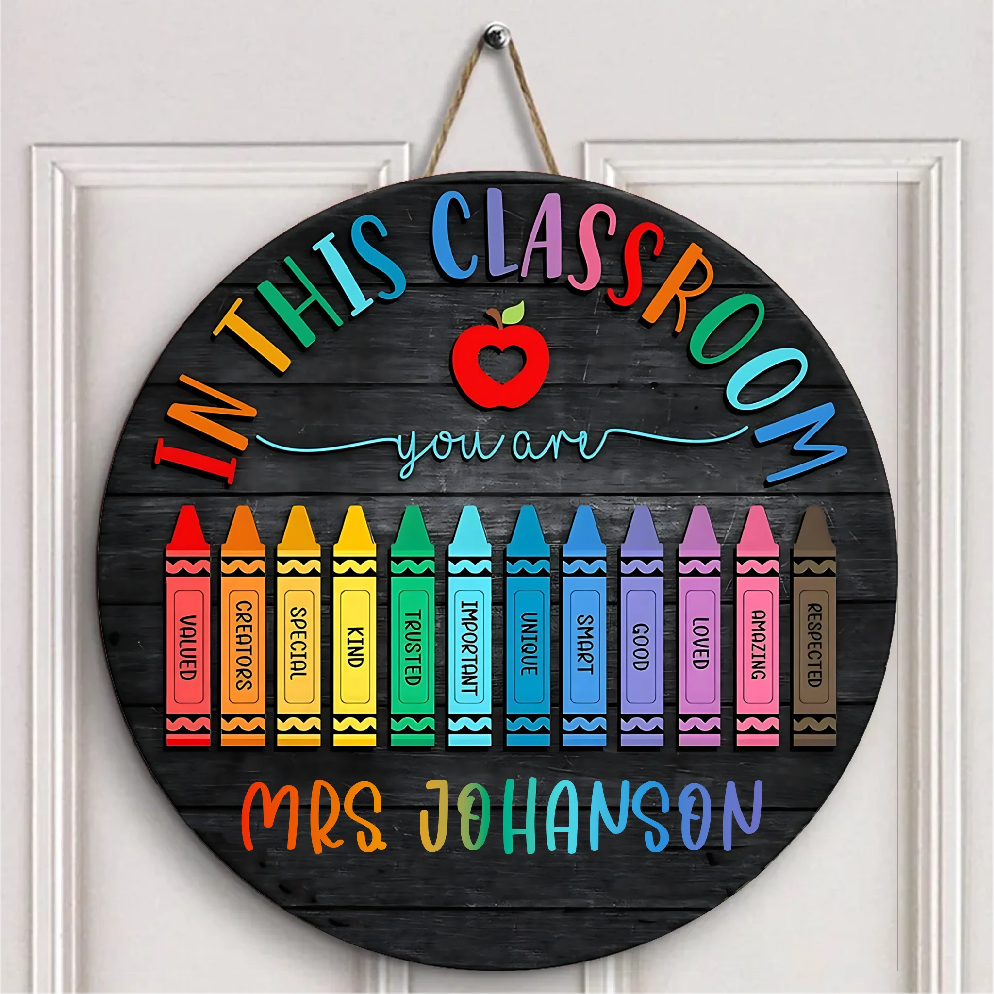 In This Classroom Customized Door Plate- Personalized Name Wooden Sign