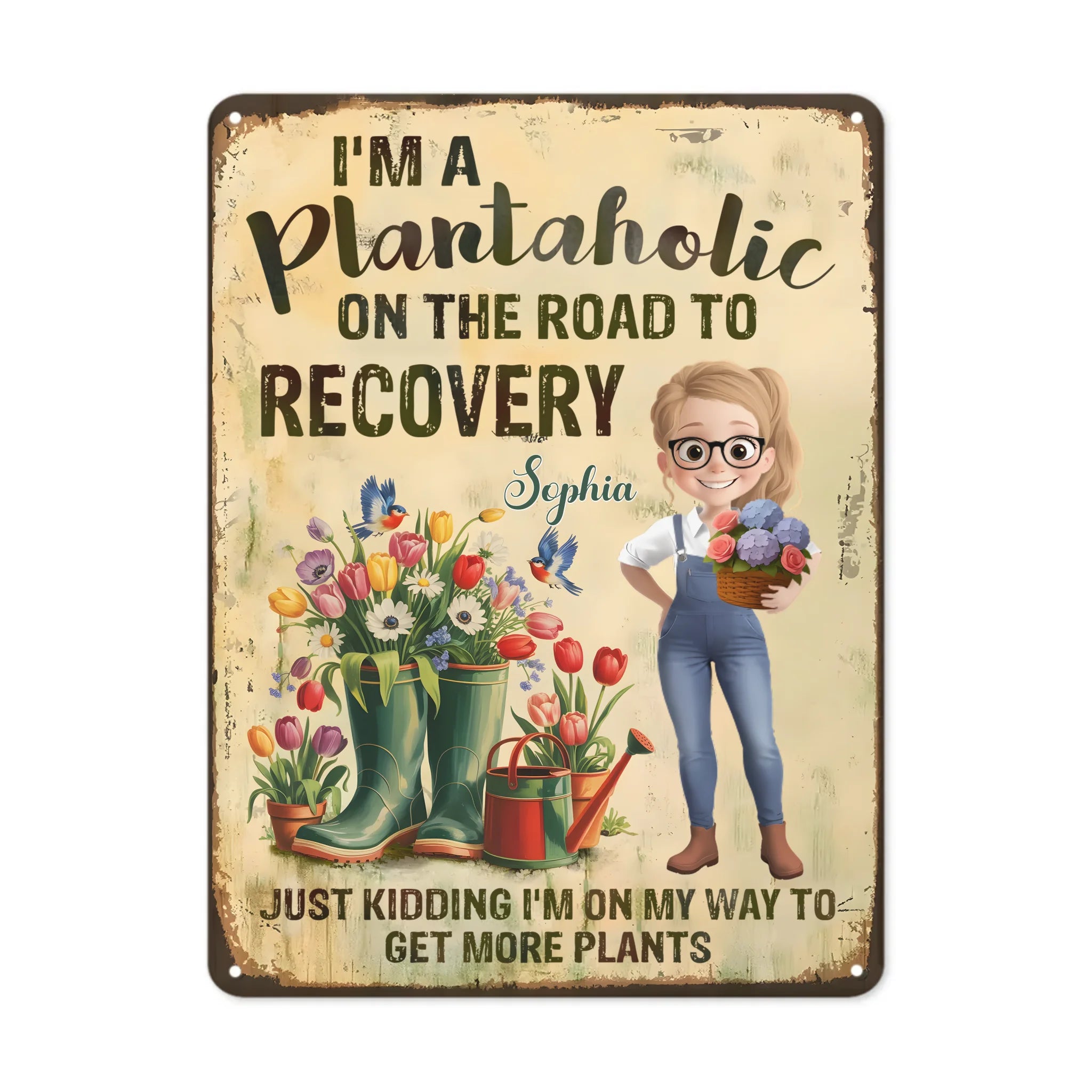 Custom Home Decor Metal Sign - Personalized Garden Gifts For Gardeners, Dog Lovers, Dog Mom - Home Of Plant Lovers