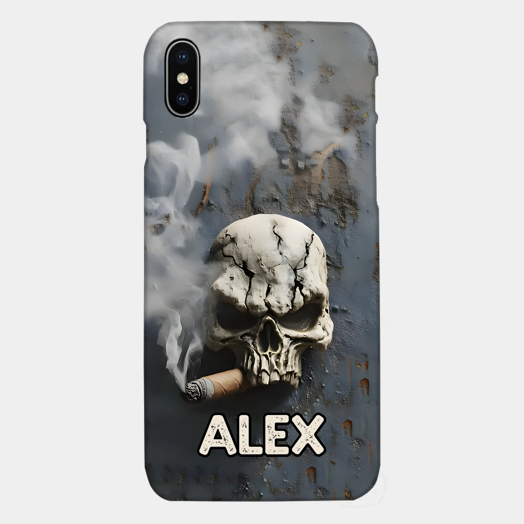 ☠️Skull Cigar - Personalized Skull Full Print Phone Case