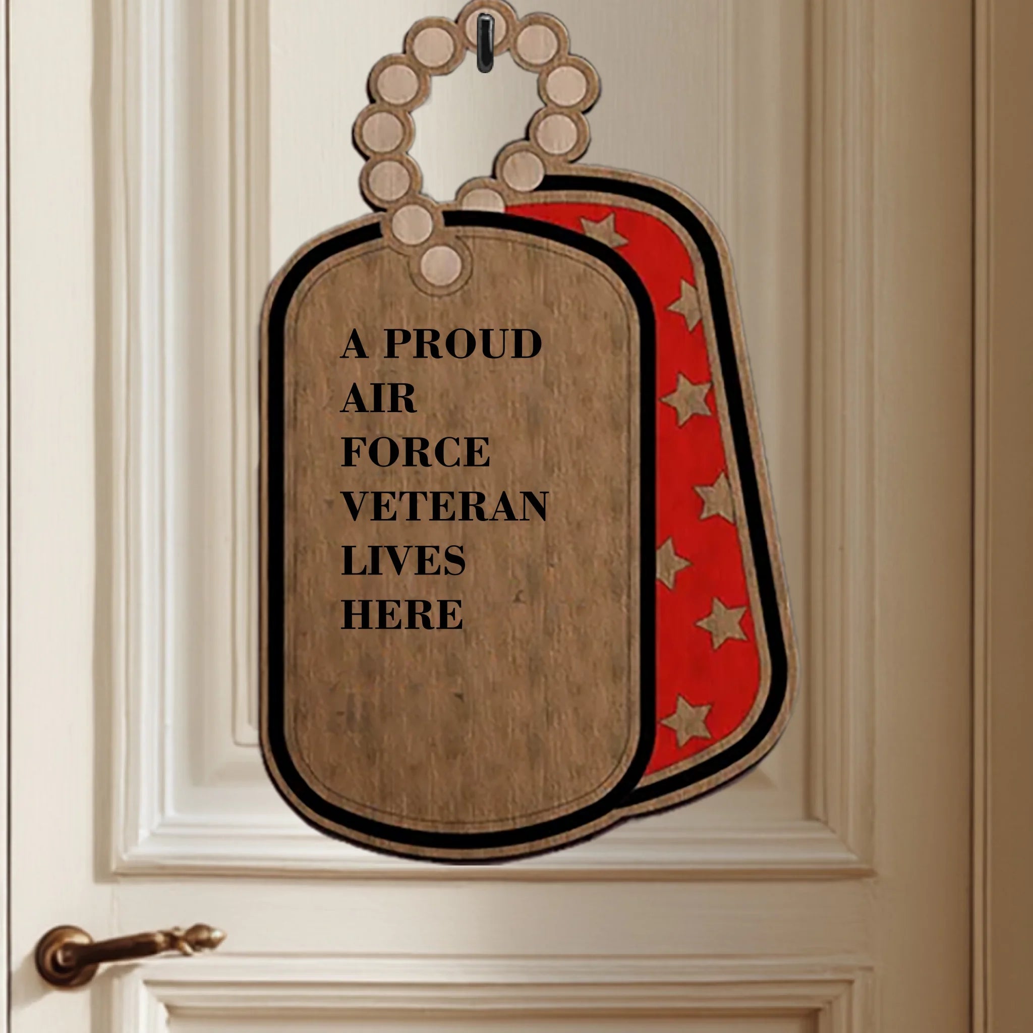 Proud Veteran Lives Here - Personalized Custom Branch Wood Sign