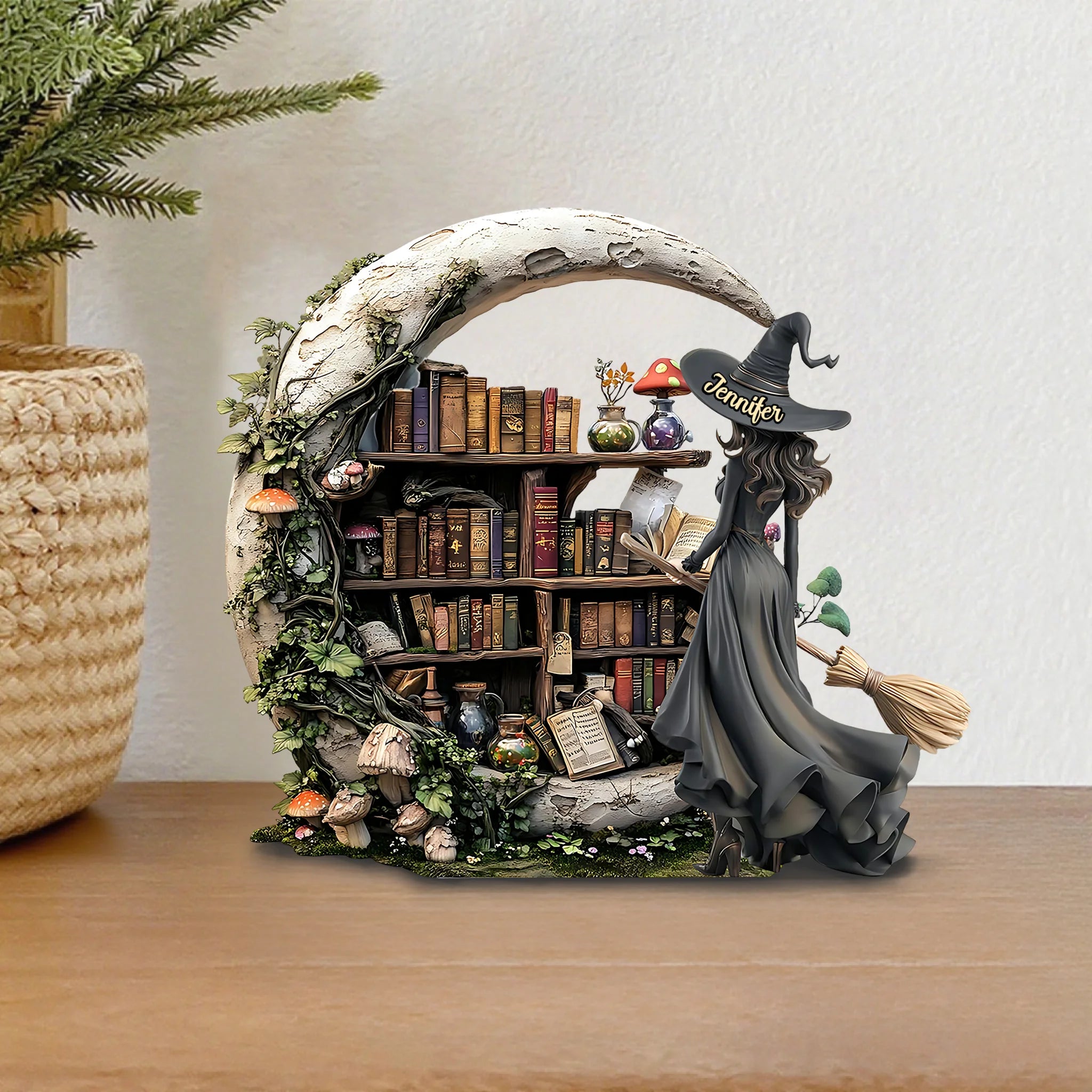 Beautiful Witch - Personalized Witch Custom Shaped Acrylic Plaque