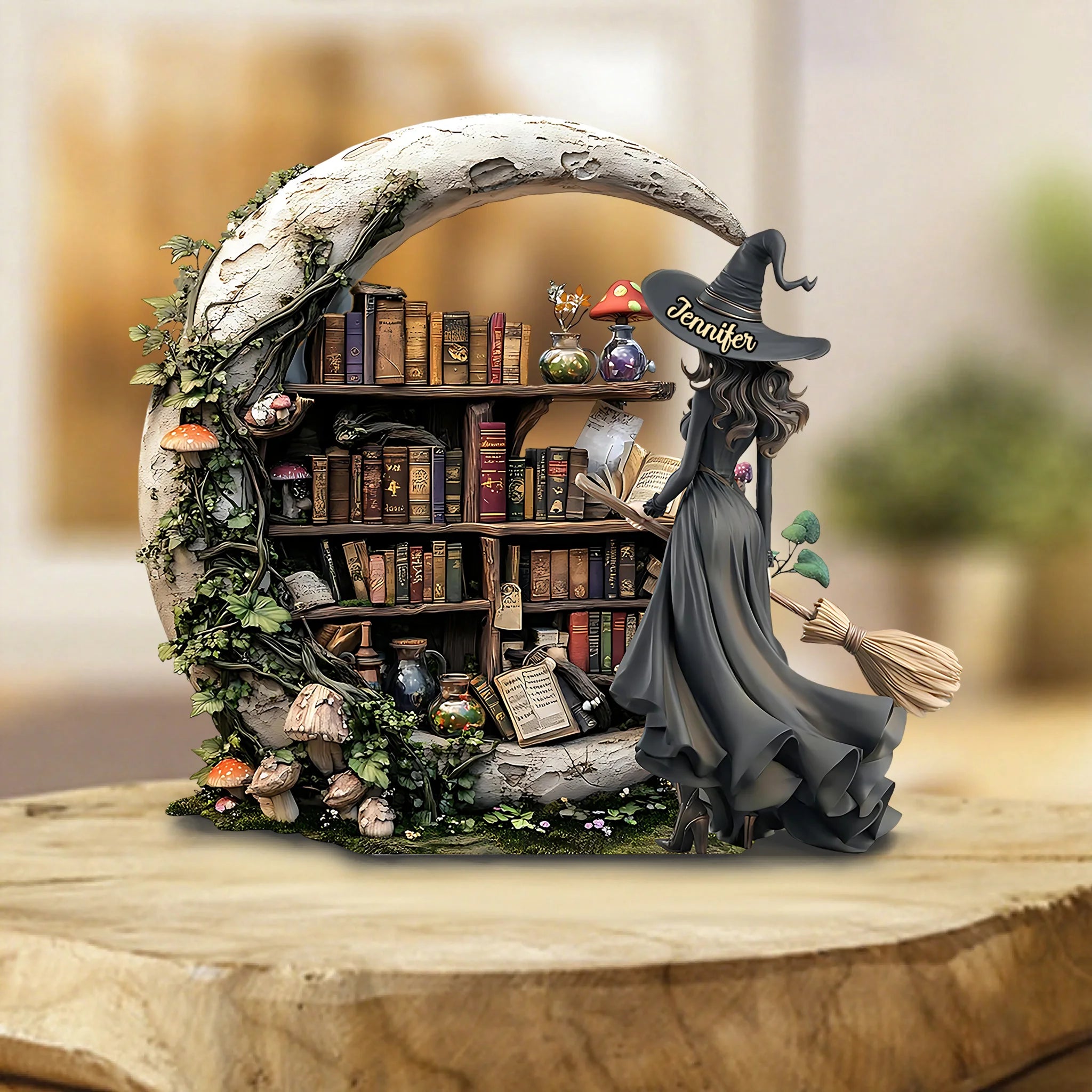 Beautiful Witch - Personalized Witch Custom Shaped Acrylic Plaque