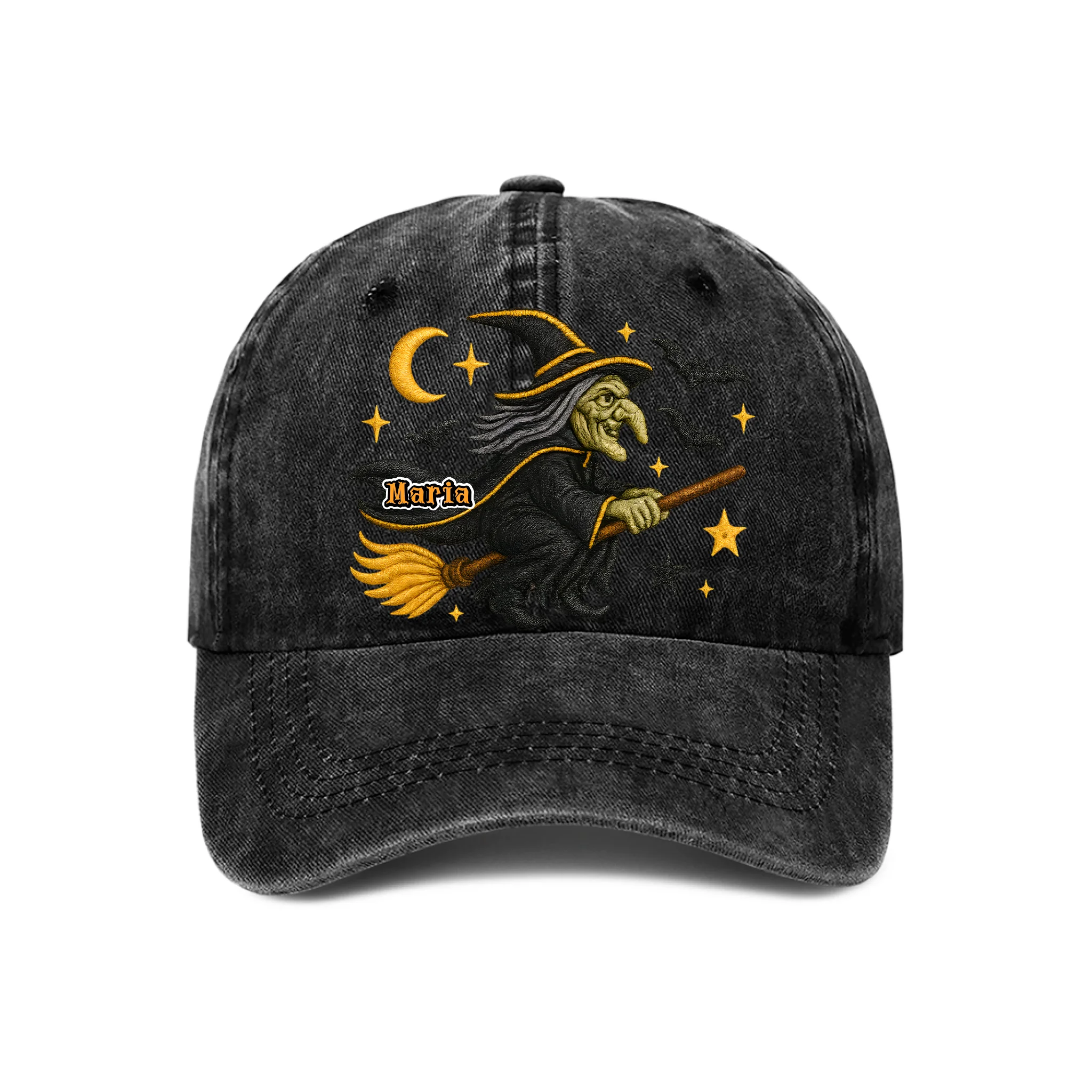 Halloween Witch Print Customized Cap - Personalized Name Baseball Cap