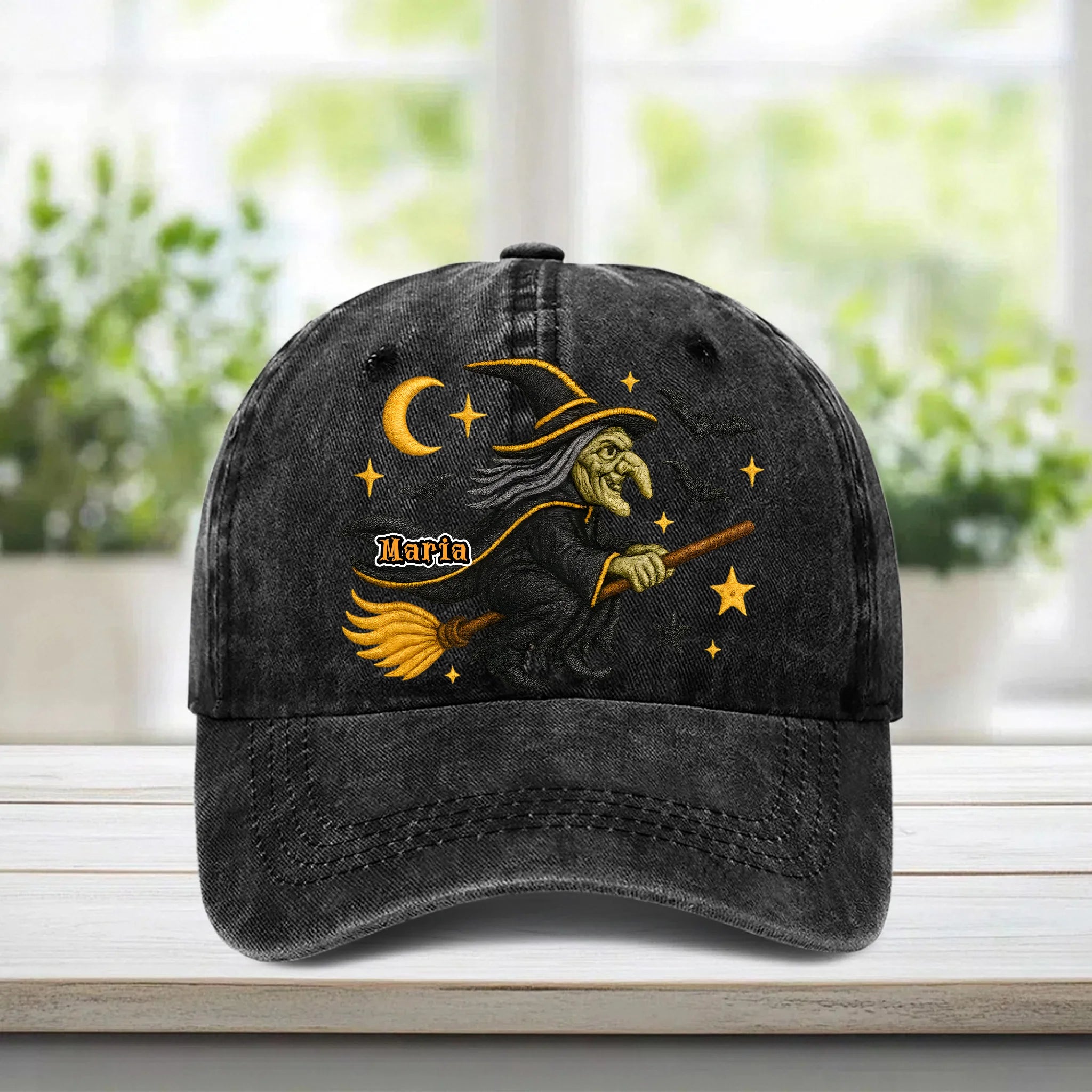 Halloween Witch Print Customized Cap - Personalized Name Baseball Cap