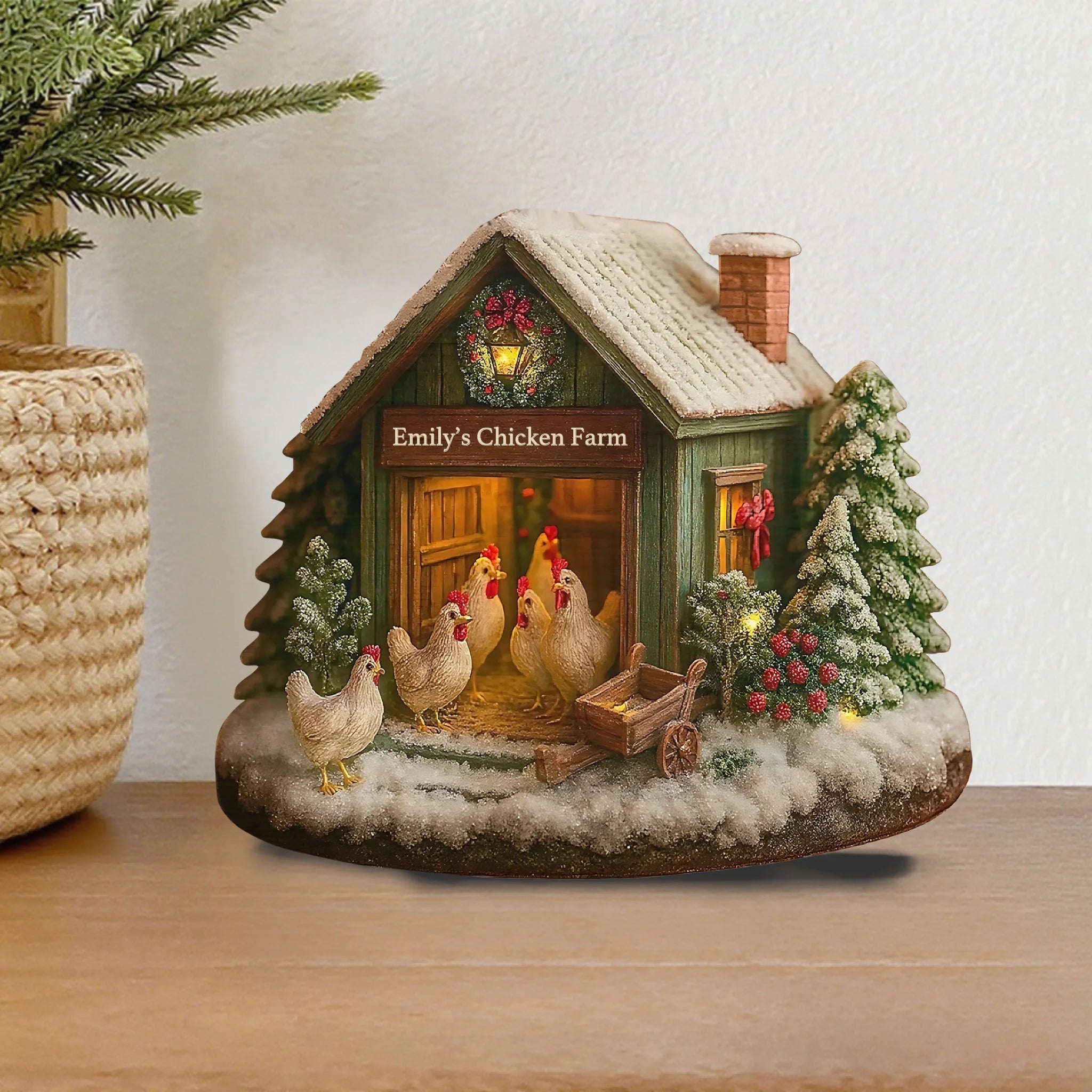 My Chicken Farm - Personalized Custom Shaped Acrylic Plaque - Christmas Ornament