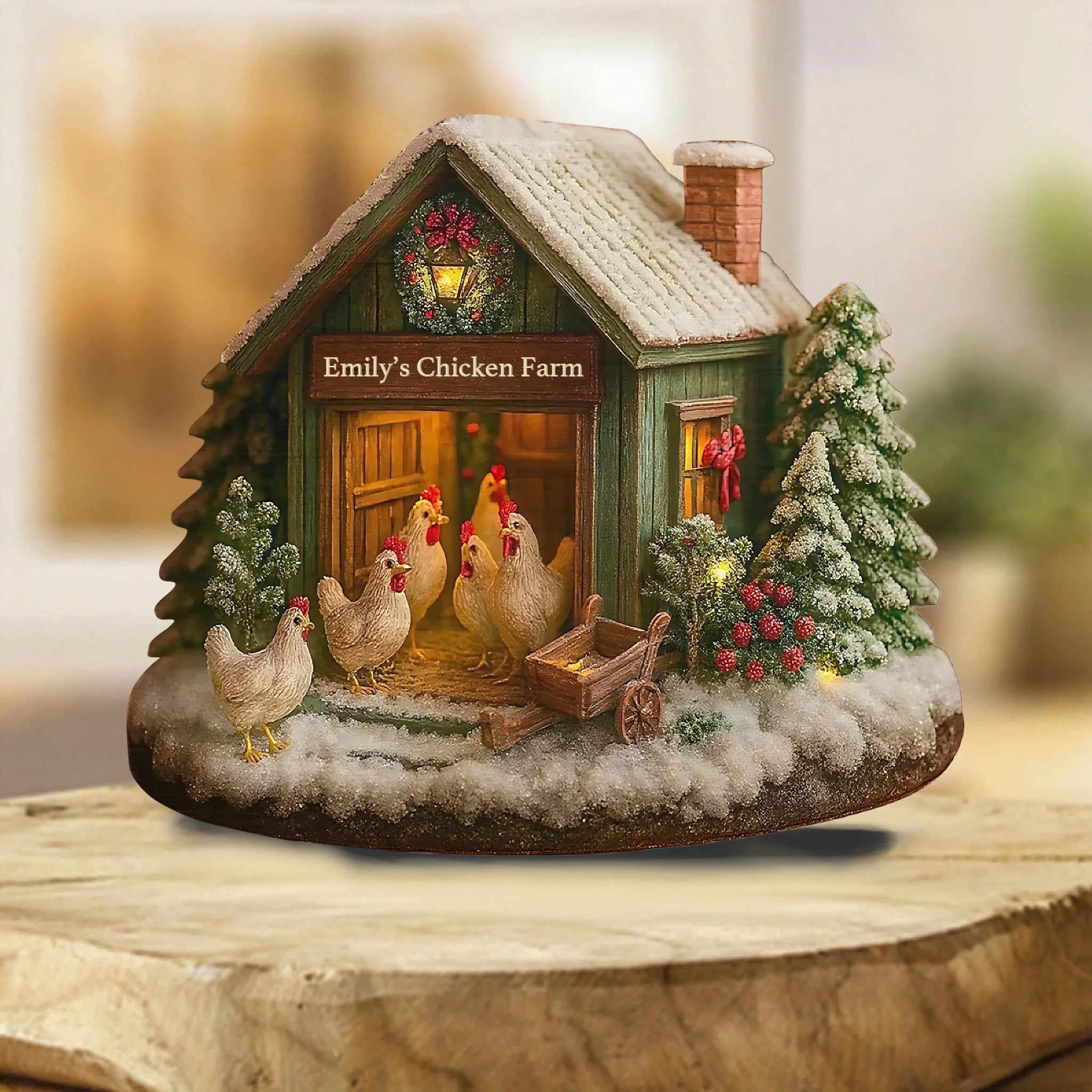 My Chicken Farm - Personalized Custom Shaped Acrylic Plaque - Christmas Ornament