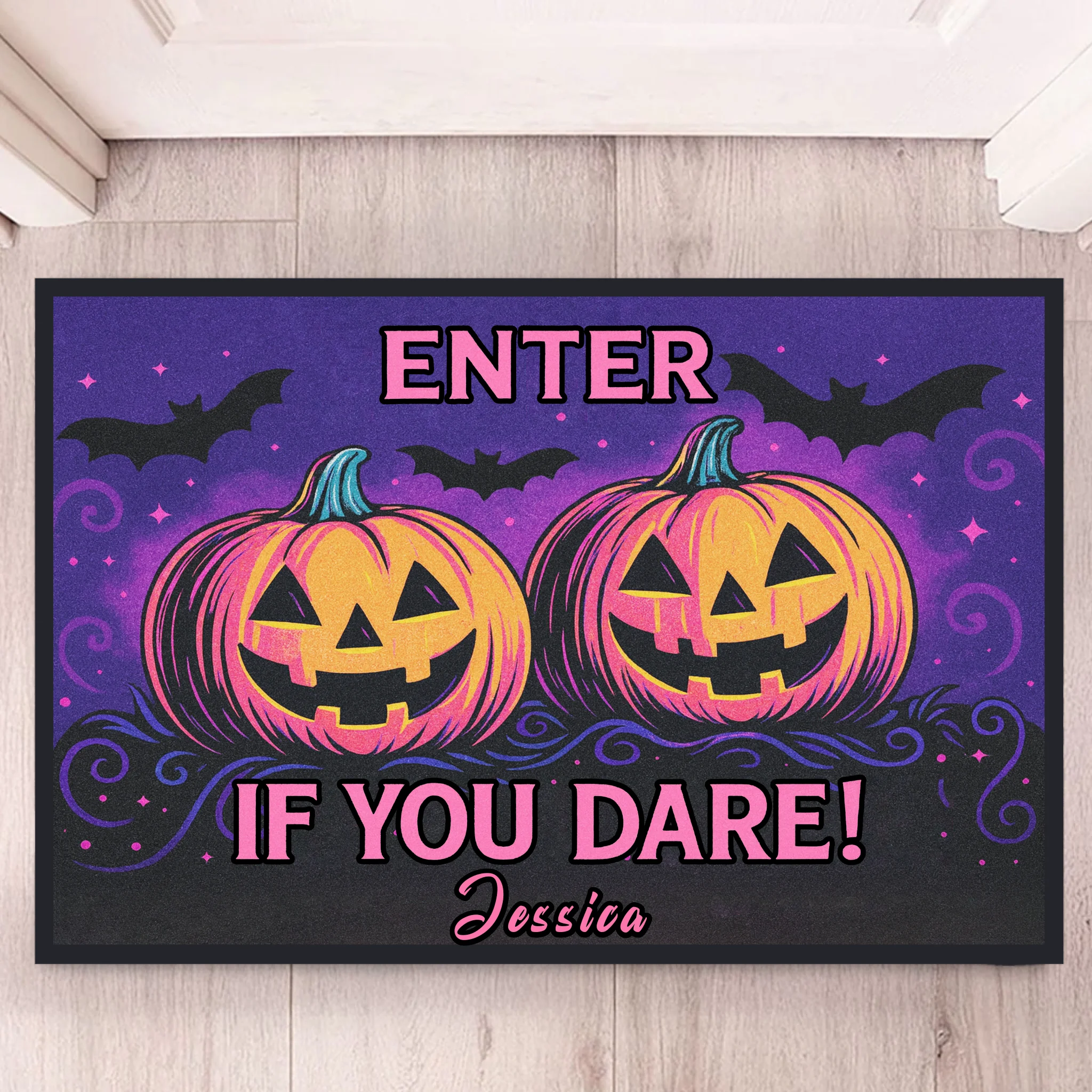 🎃 If You Dare To Enter - Personalized Name Doormat - Halloween Decorations