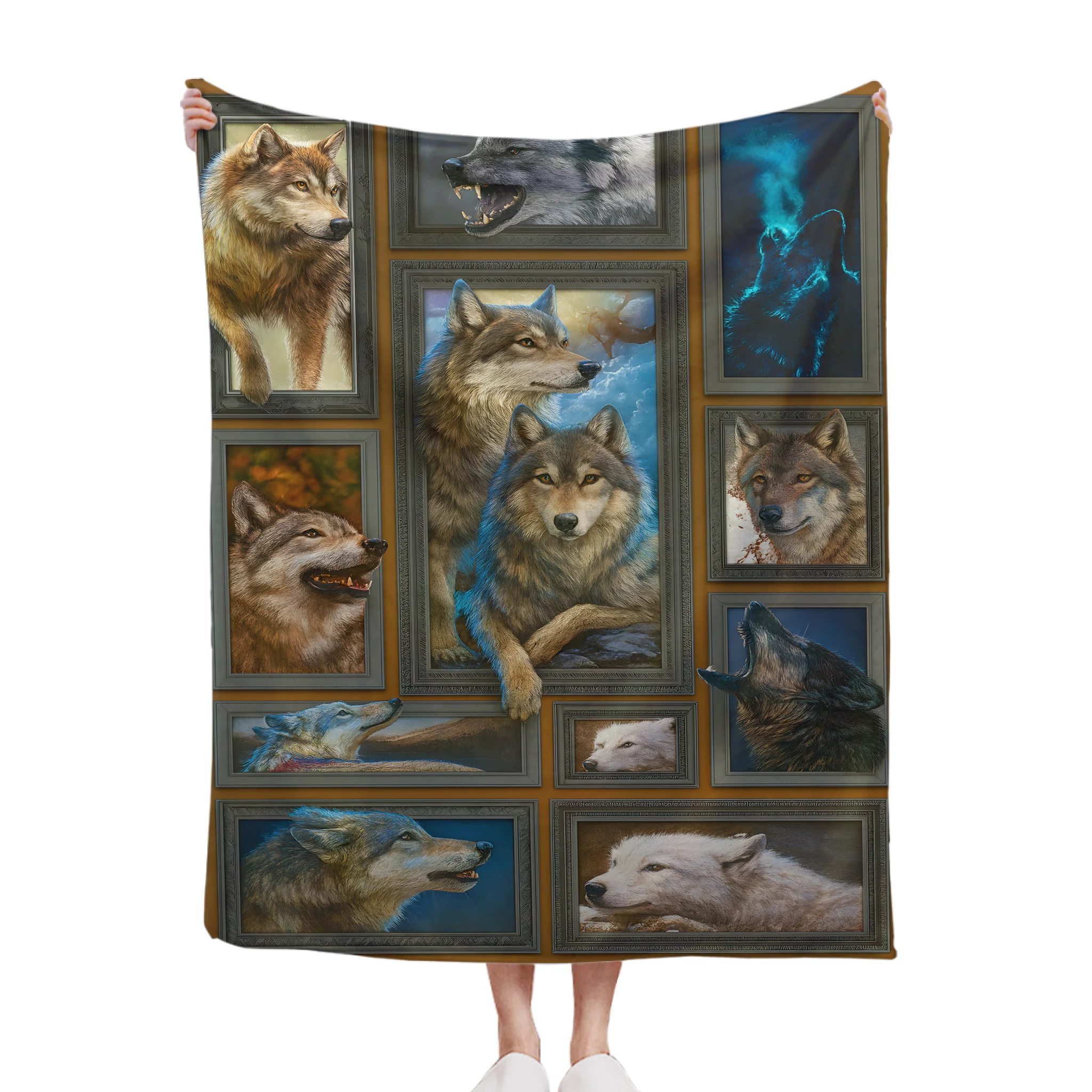 🐺The King Of Grassland Customized Blanket - Gift For Wolf Lovers