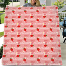 🍓Customized Strawberry Blanket - Personalized Name Toddler Blanket - Gift for Baby Girl, Kids