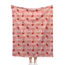 🍓Customized Strawberry Blanket - Personalized Name Toddler Blanket - Gift for Baby Girl, Kids