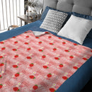 🍓Customized Strawberry Blanket - Personalized Name Toddler Blanket - Gift for Baby Girl, Kids