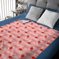 🍓Customized Strawberry Blanket - Personalized Name Toddler Blanket - Gift for Baby Girl, Kids