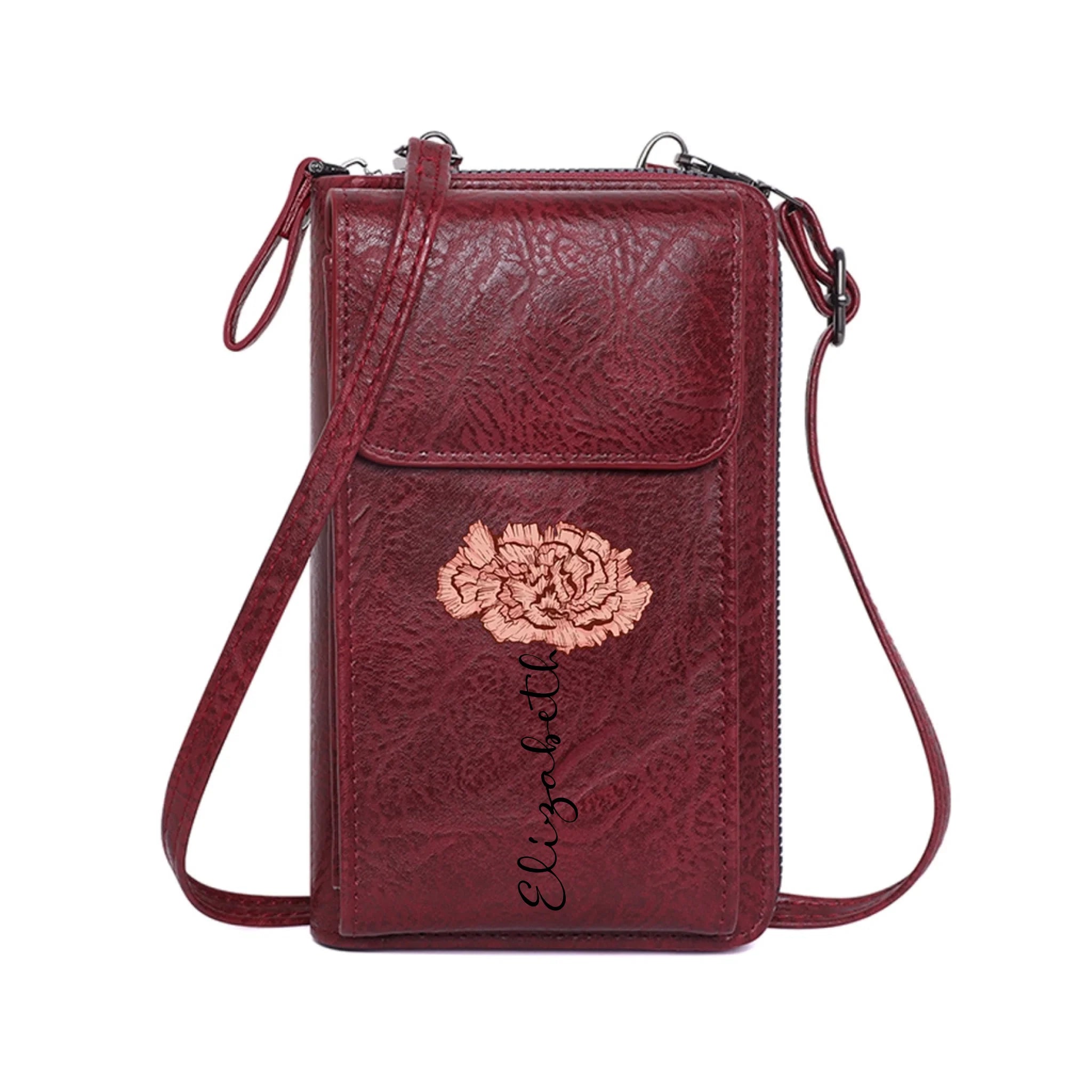 Customized Birthday Flower Crossbody Bag - Personalized Birthday Flower - Excellent Gift Choice