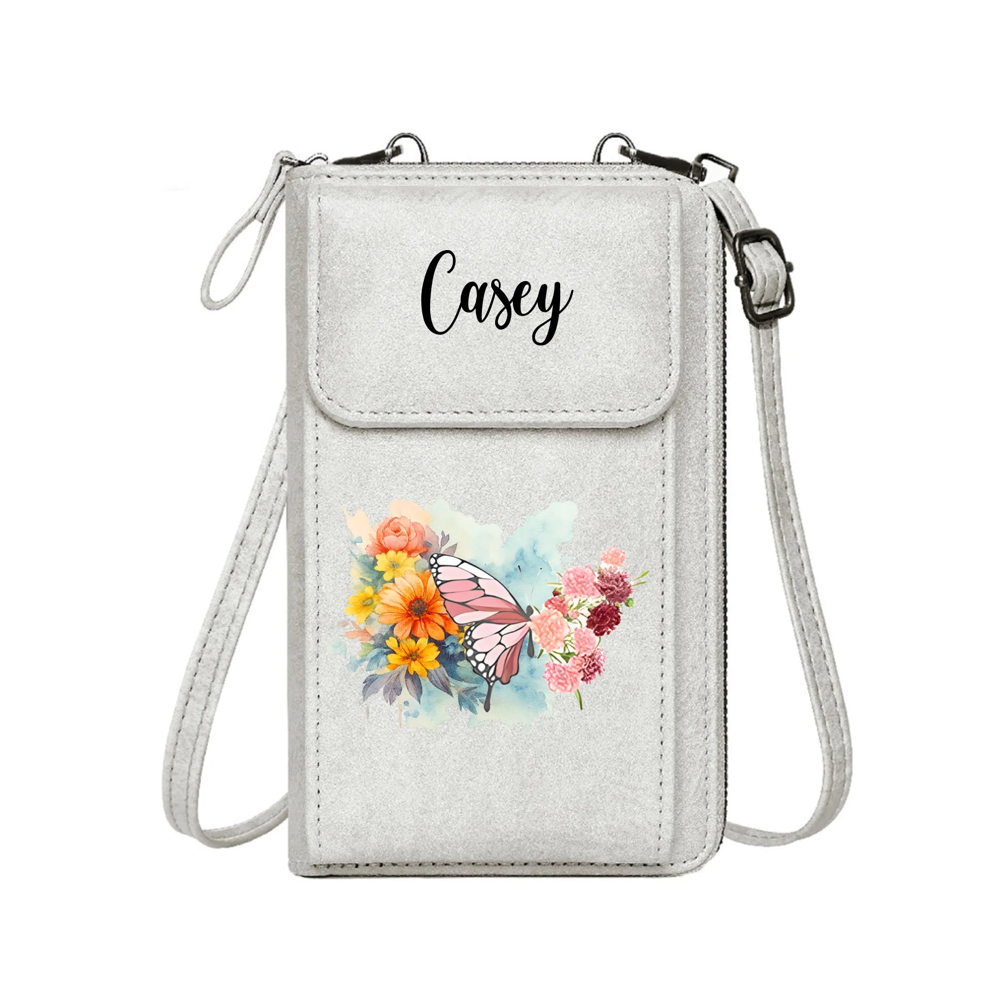 Custom Name Birth Flower Wallet – Gift for Birthday, Bridal Party, Anniversary