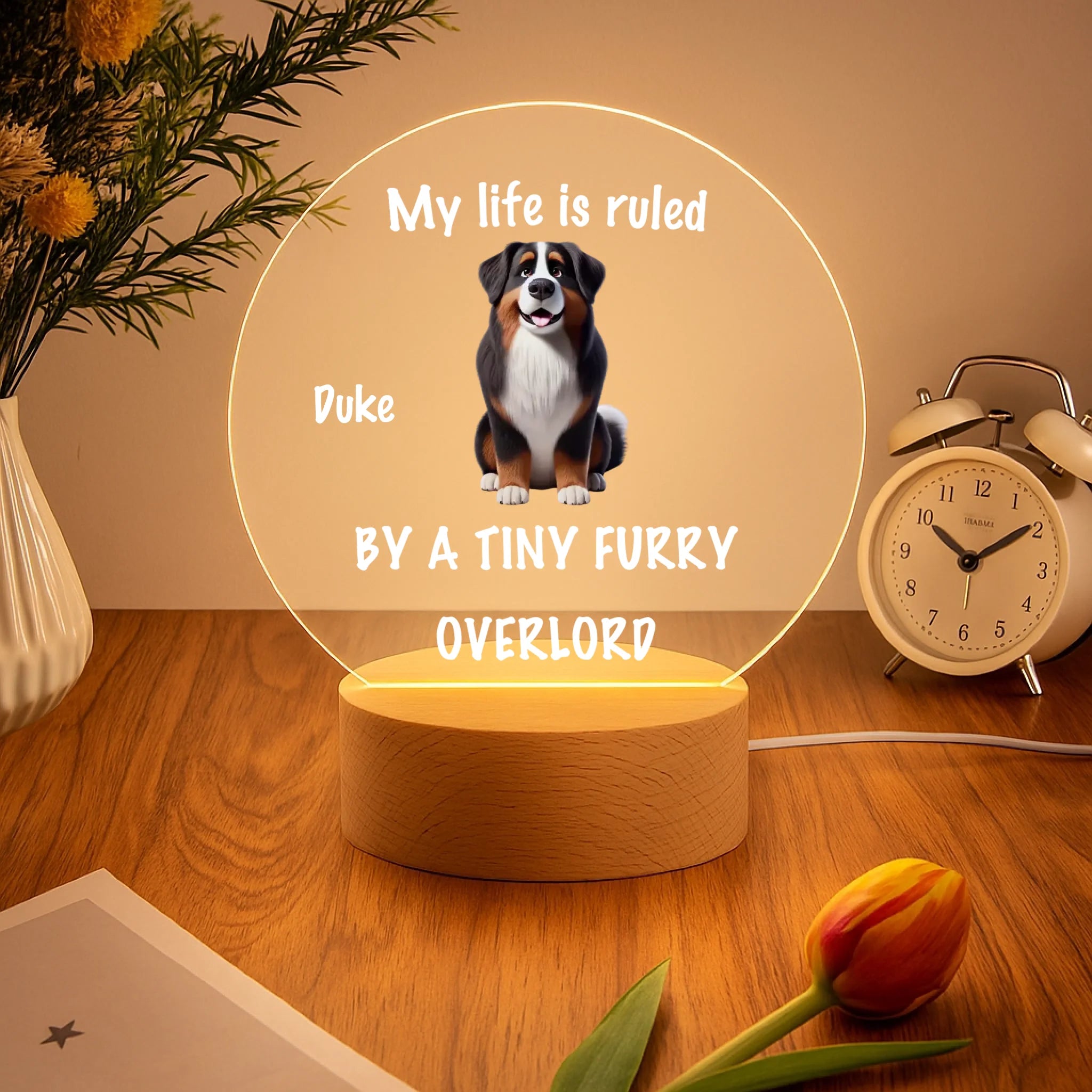Tiny Fur Overlords Customized Night Light - Personalized Pets and Name – Gift for Pet Owners, Pet Lovers