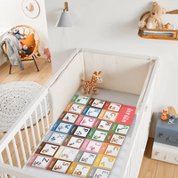 Custom Alphabet Blanket - Personalized Zoo Animal ABC Baby Throw Blanket - Gift for Newborns and Children