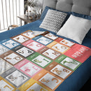 Custom Alphabet Blanket - Personalized Zoo Animal ABC Baby Throw Blanket - Gift for Newborns and Children