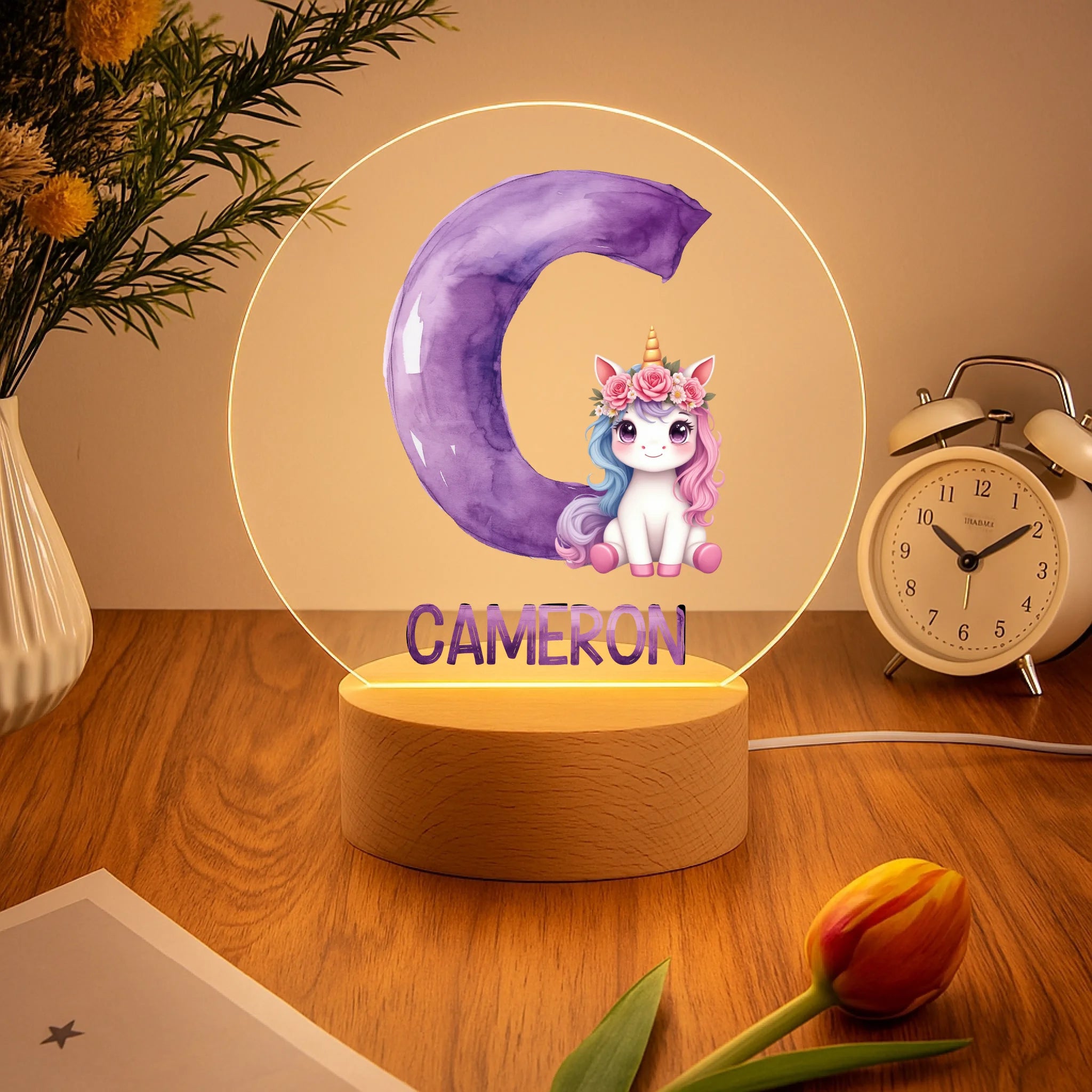 Customized Unicorn Night Light - Personalized Unicorn And Name - Gift for Boys, Girls