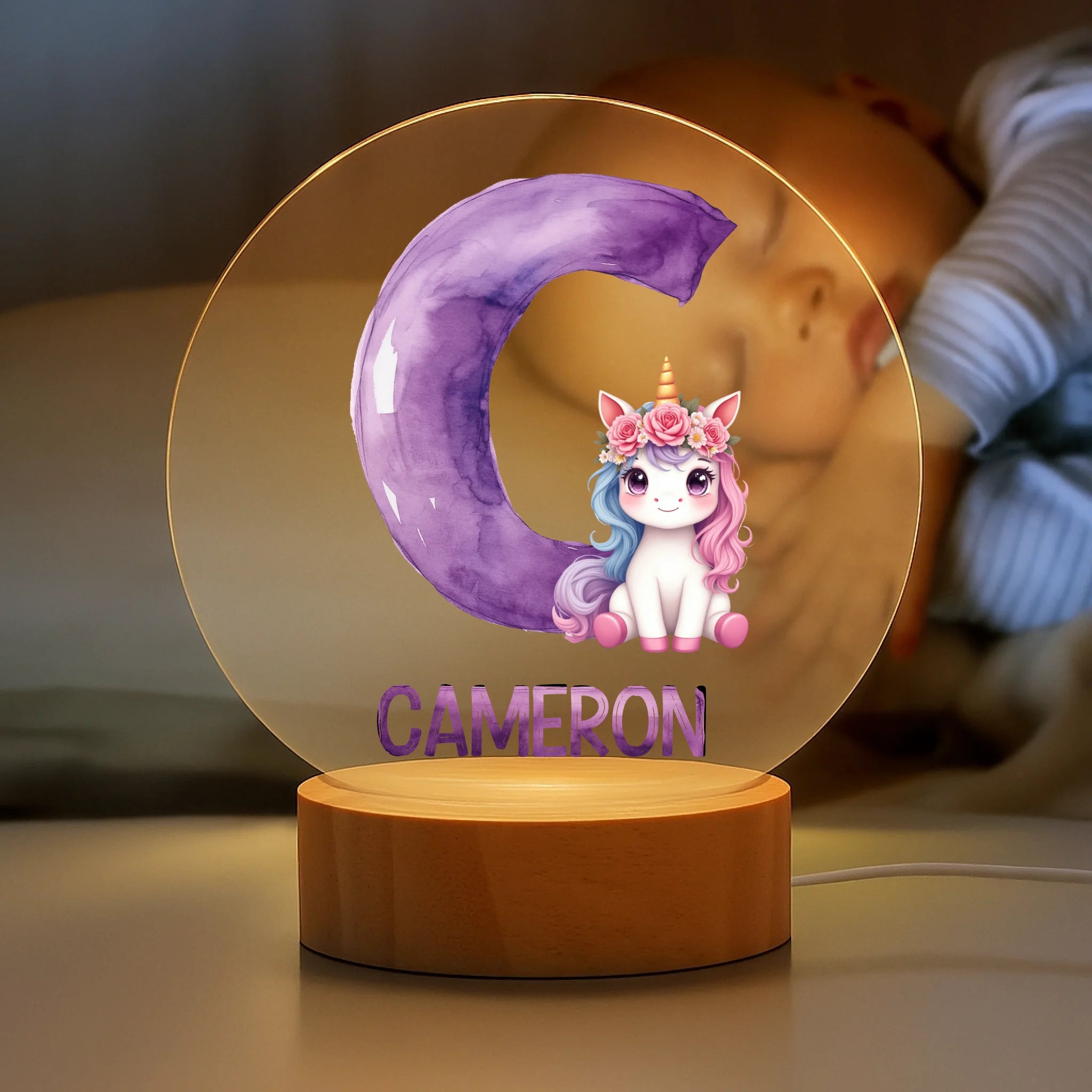 Customized Unicorn Night Light - Personalized Unicorn And Name - Gift for Boys, Girls