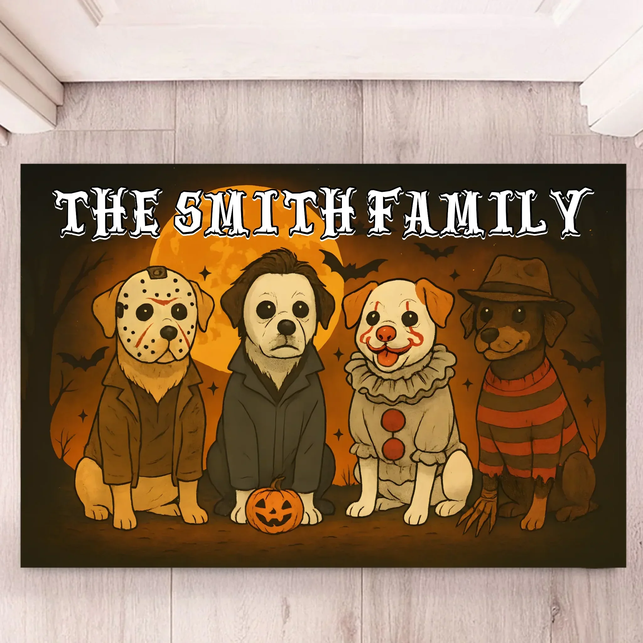Halloween Dog Customized Door Mat - Personalized Title - Halloween Gifts
