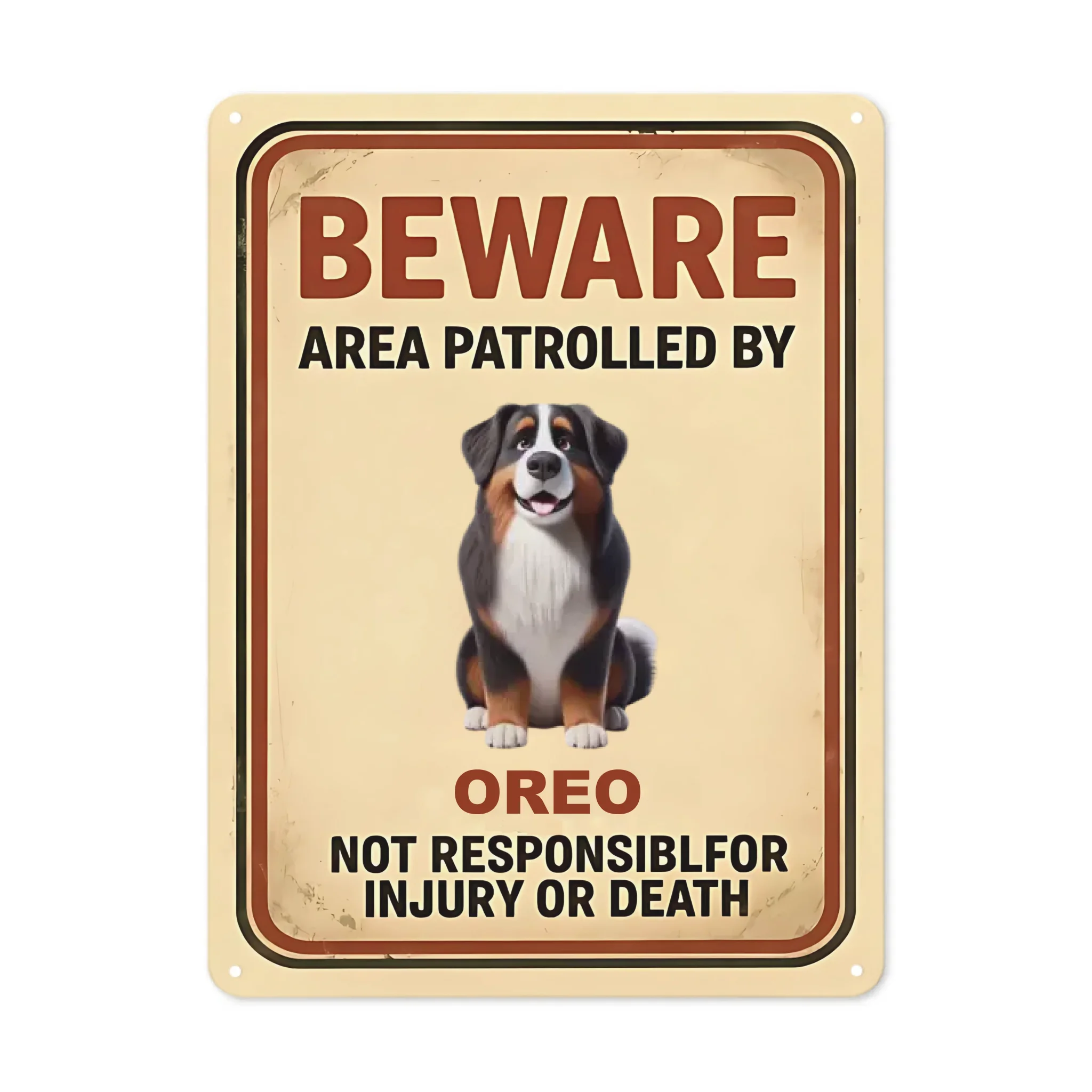 ⚠️ Pet Patrol Area Metal Sign - Decorations With Humorous Warnings