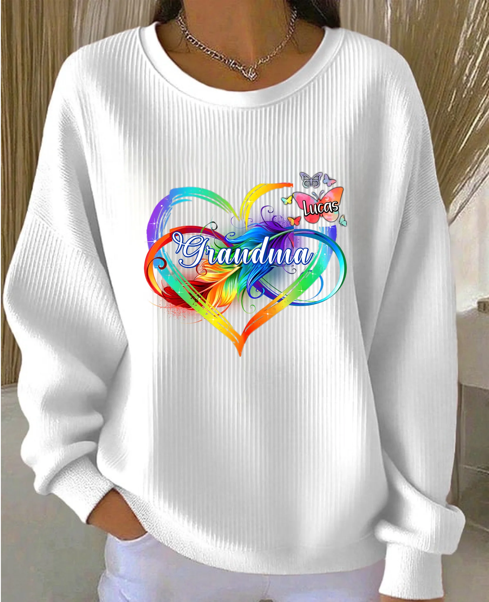 🦋Customized Grandma Mom Heart Infinity Butterfly Clothing -  Personalized Name - Best Gift For Grandma, Mom