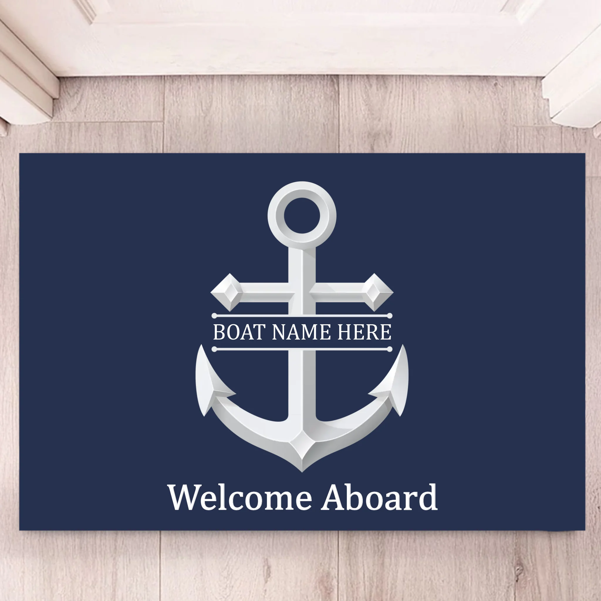 ⚓️Customized Nautical Welcome Mat - Personalized Boat Name Doormat- Gift For Sailors