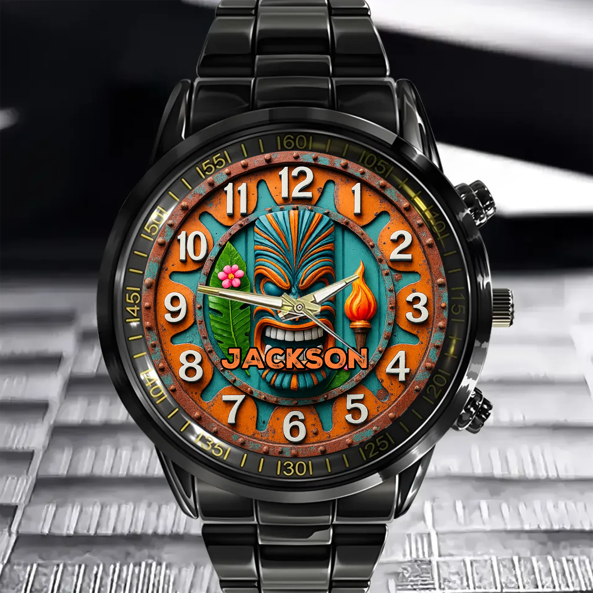 Customized Tropical Tribal Chief Watch - Personalized Name - Exquisite Gifts