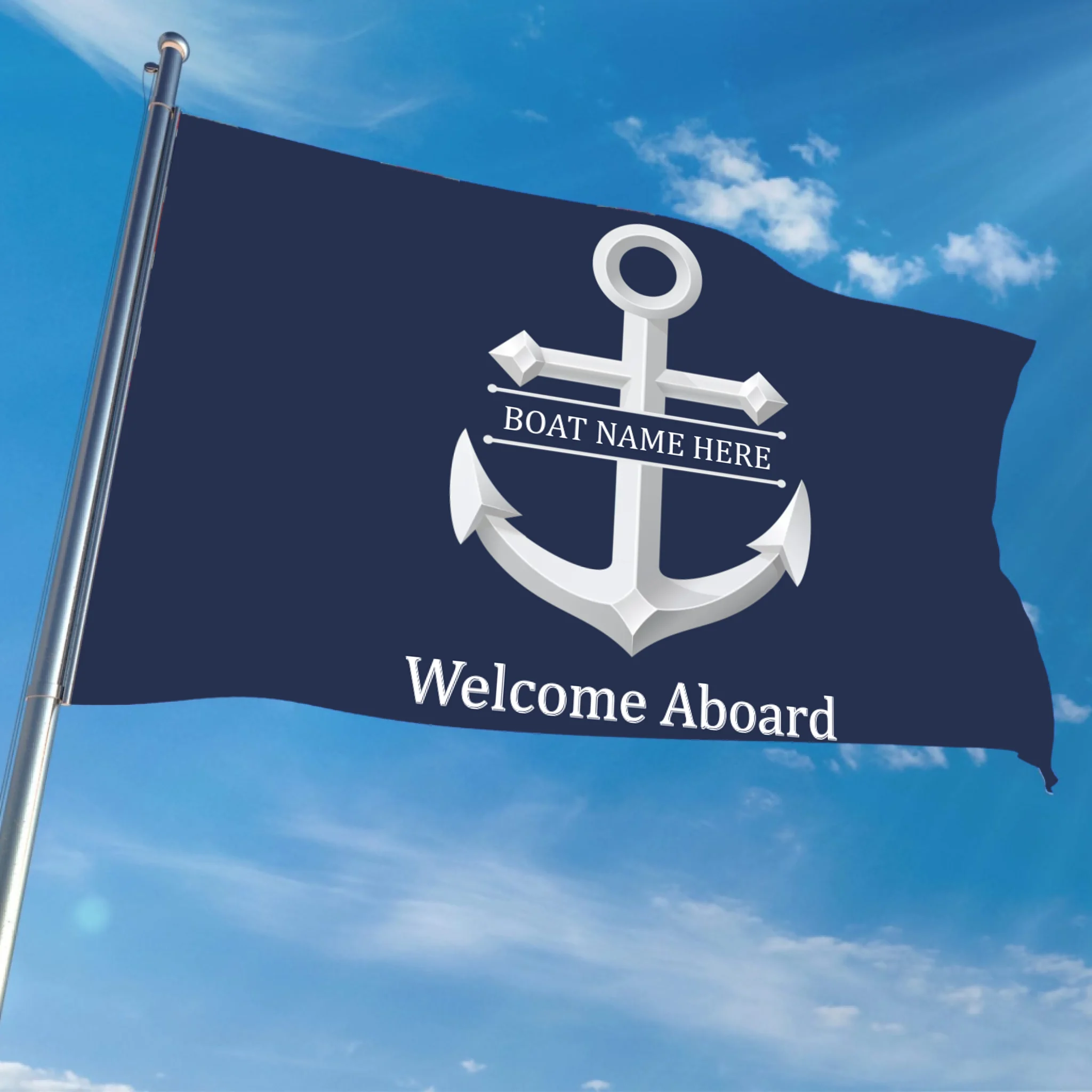 ⚓️Customized Nautical Welcome Flag - Personalized Boat Name Flag - Gift For Sailors