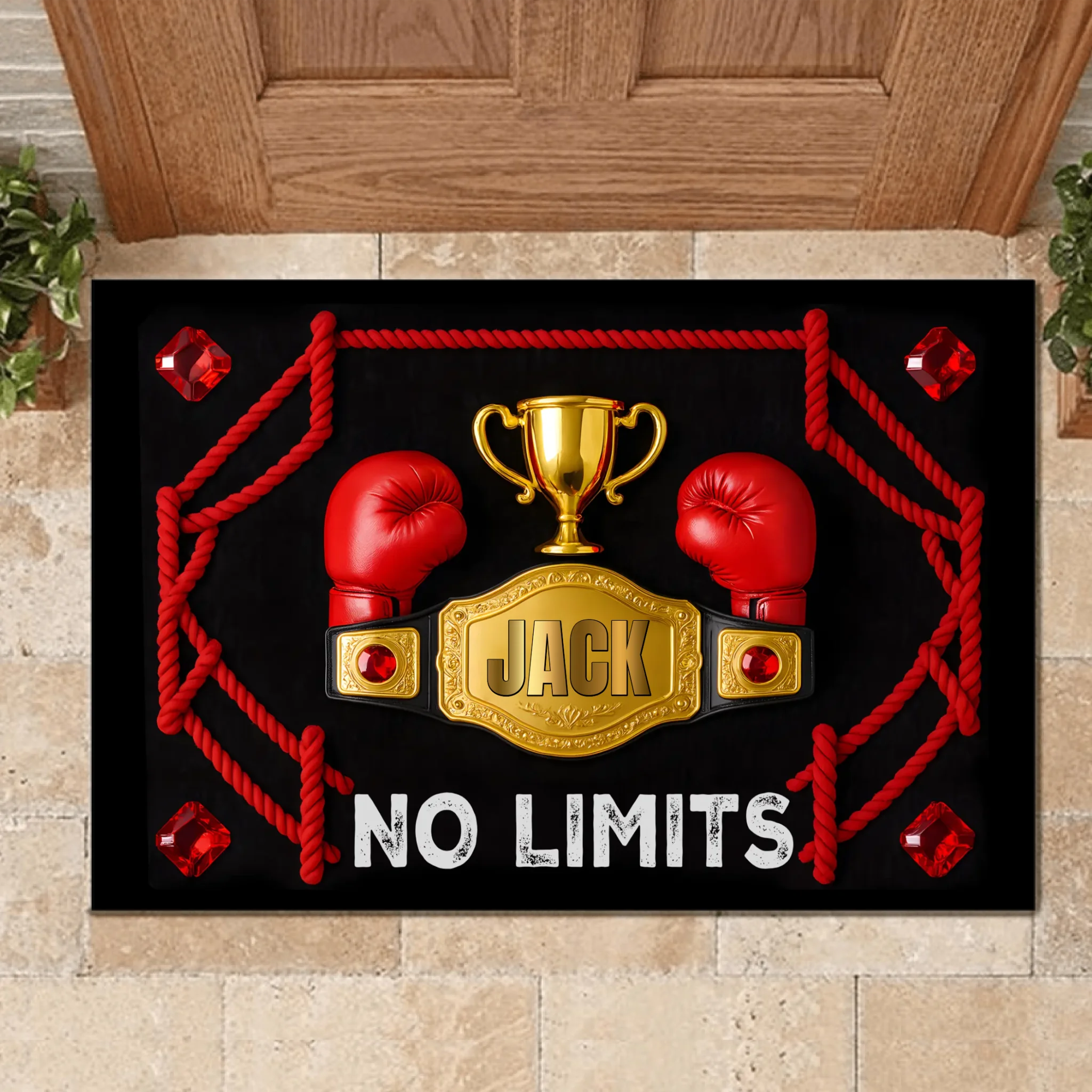 🥊Customized Boxing Match Themed Door mat - Personalized Name Floor Mat - Gift For Boxing Lovers