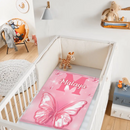 Pink Butterfly Pattern Name Custom Initials Custom Girl Blanket - A Gift For Girls