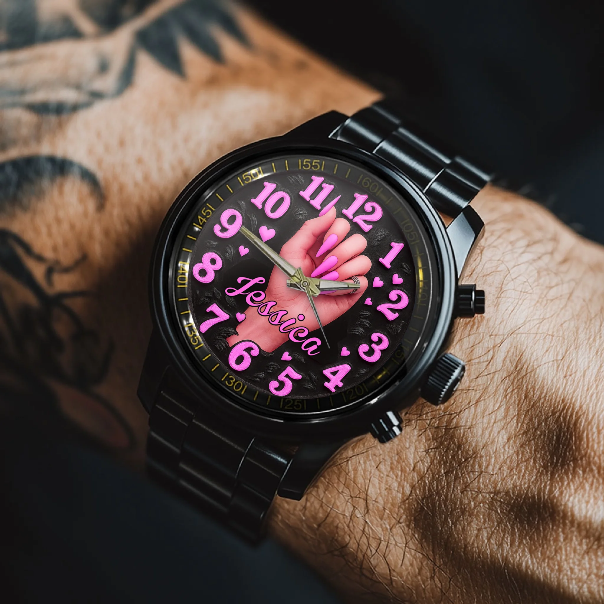 💅Show Off My Nails Customized Watch - Personalized Name - Gift For Girls, Women, Manicures Lovers