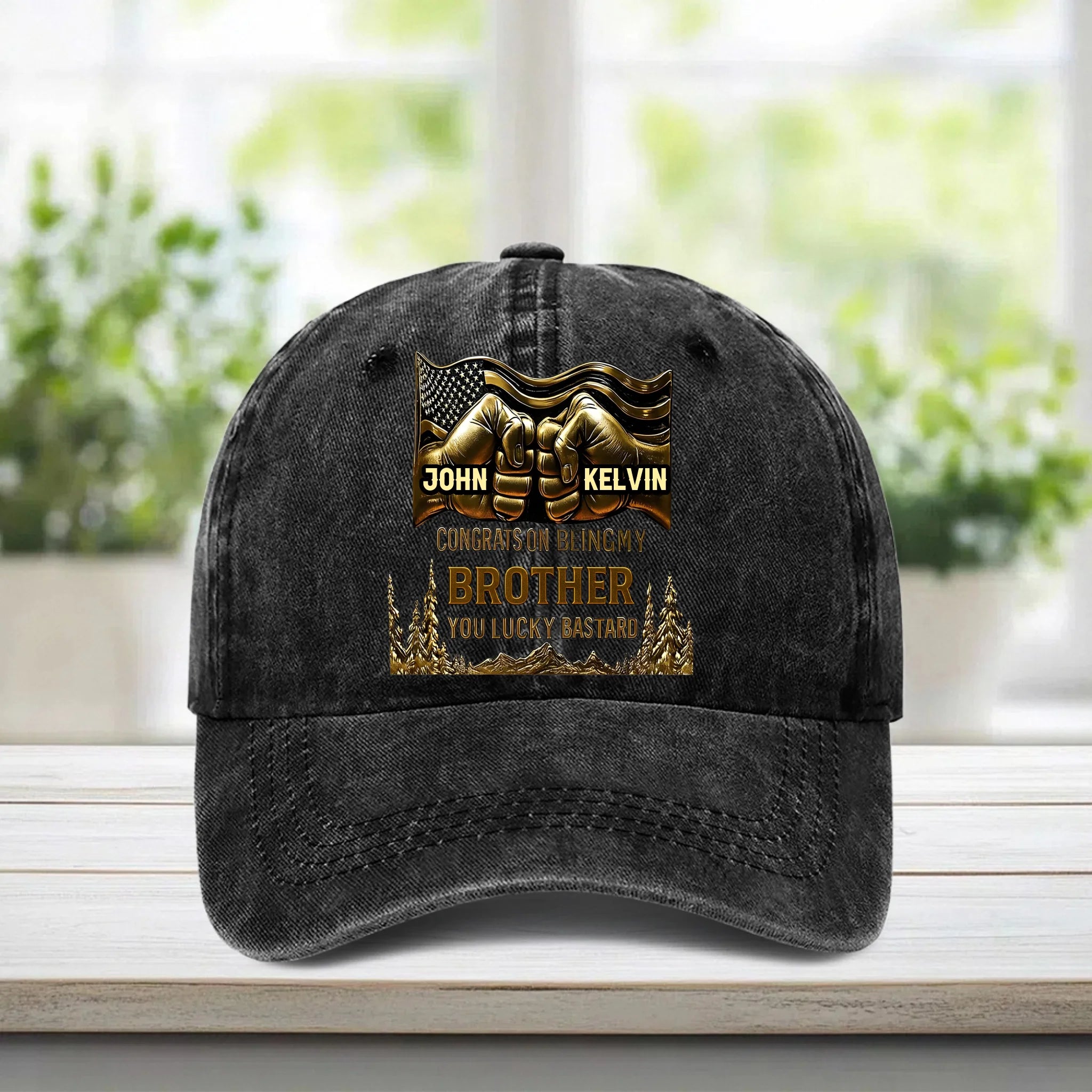 Congrat On Being My Brother Customized Cap - Personalized Name And Title Baseball Cap - Gift For Family Members
