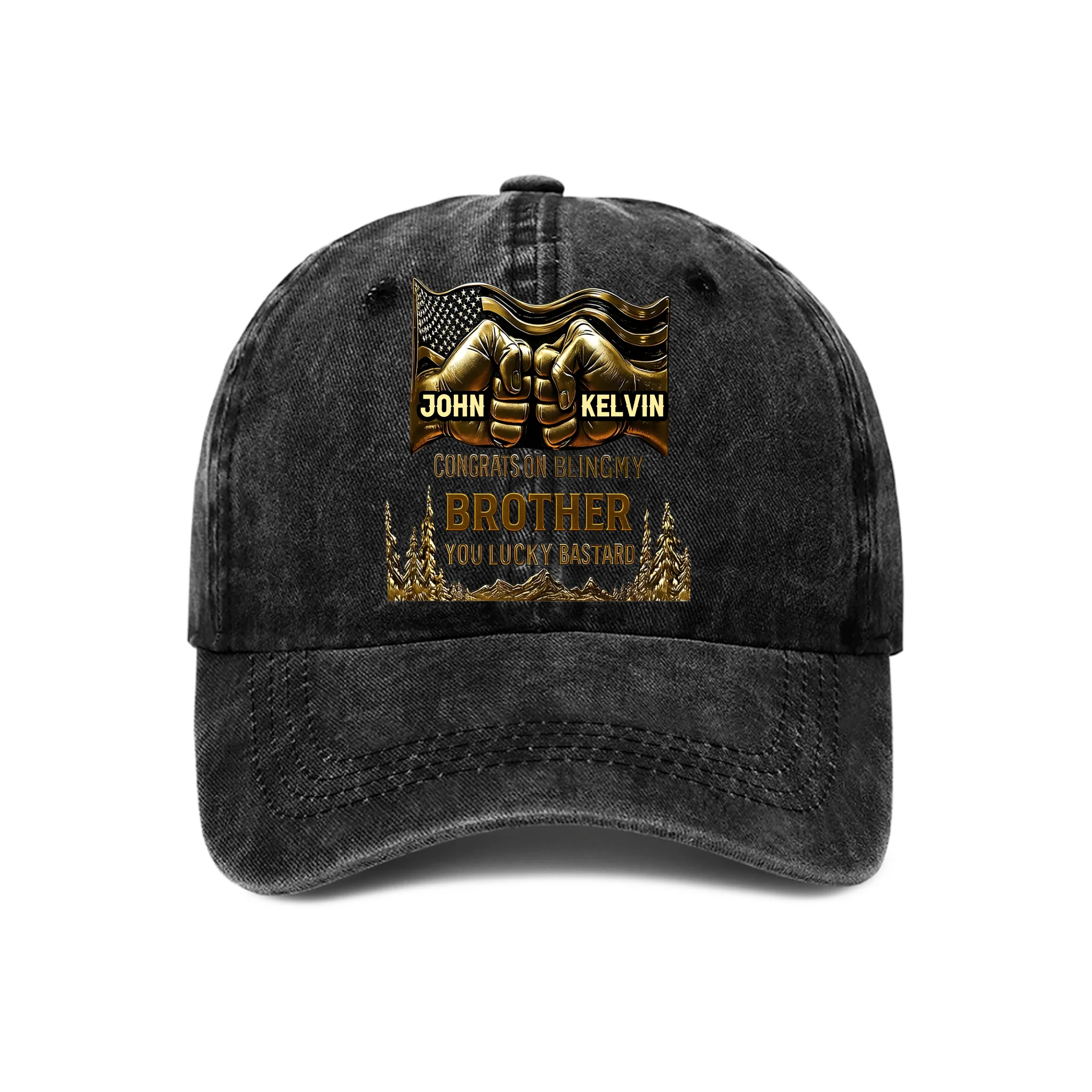 Congrat On Being My Brother Customized Cap - Personalized Name And Title Baseball Cap - Gift For Family Members