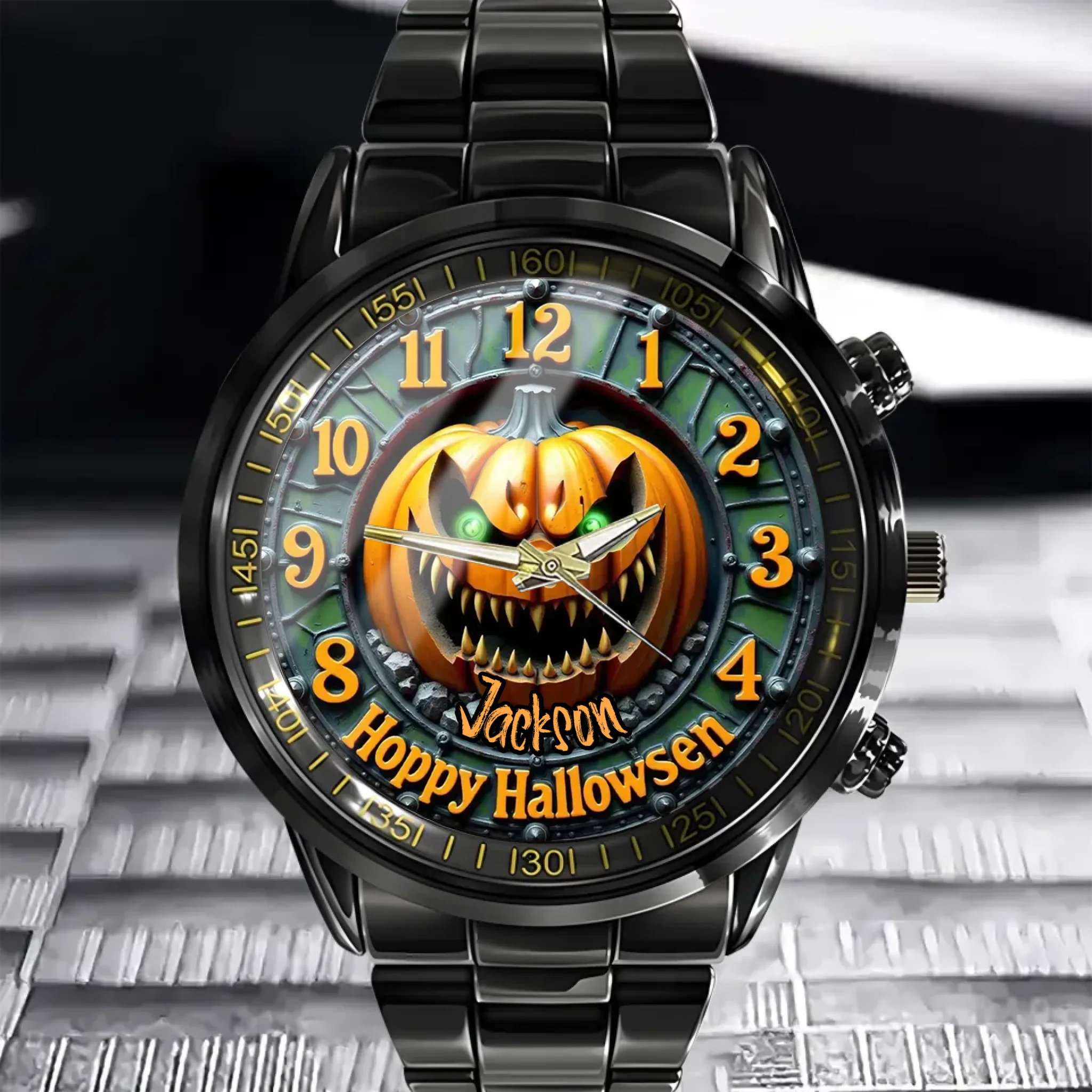 🎃Devil Pumpkin Custom Watch - Personalized Name - Halloween Gifts
